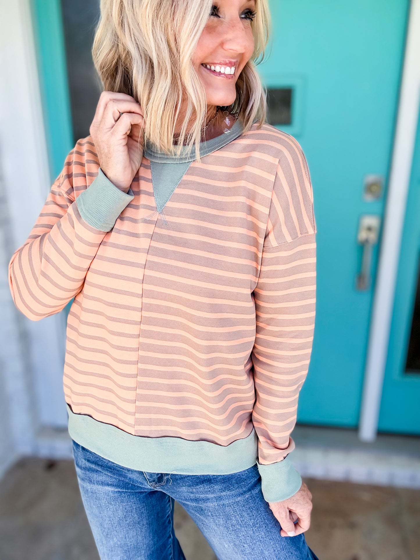 Pumpkin Spice and Everything Striped Top