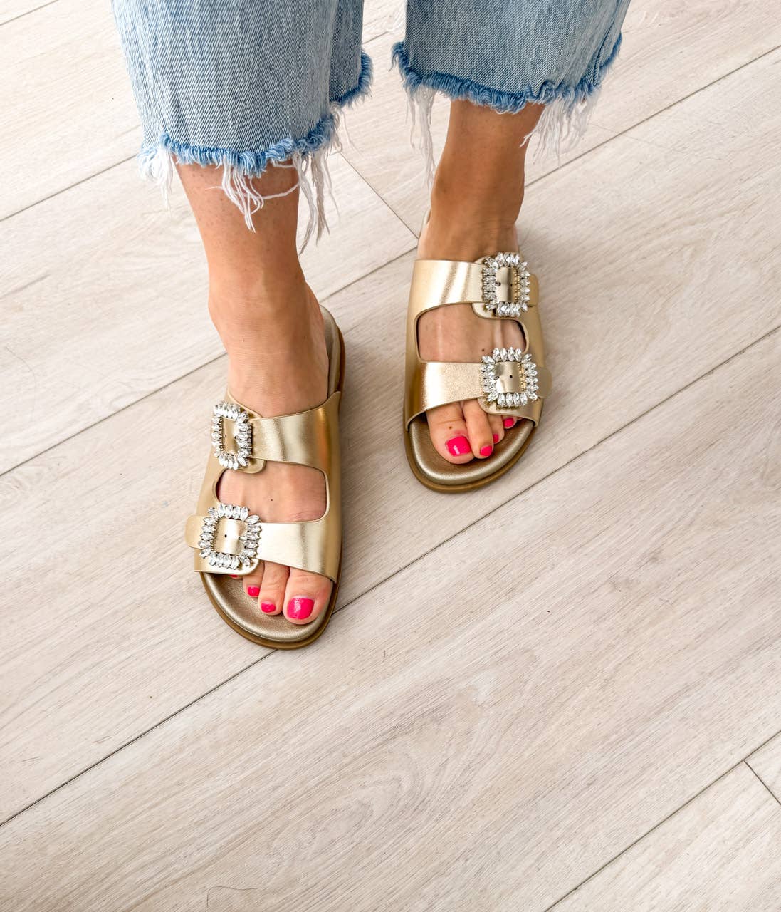 Stellar Rhinestone Buckle Slides