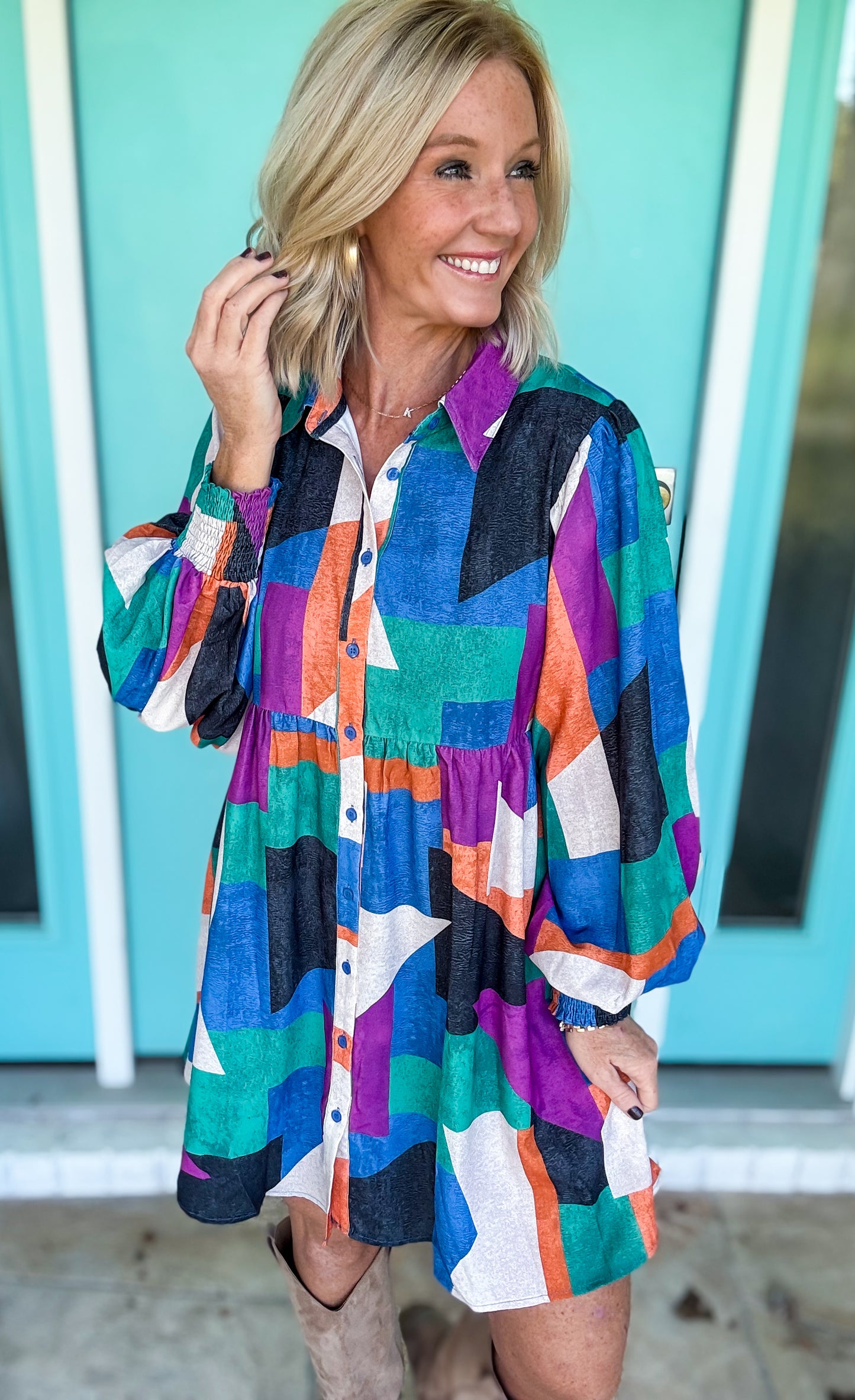 Blue Horizon Babydoll Dress