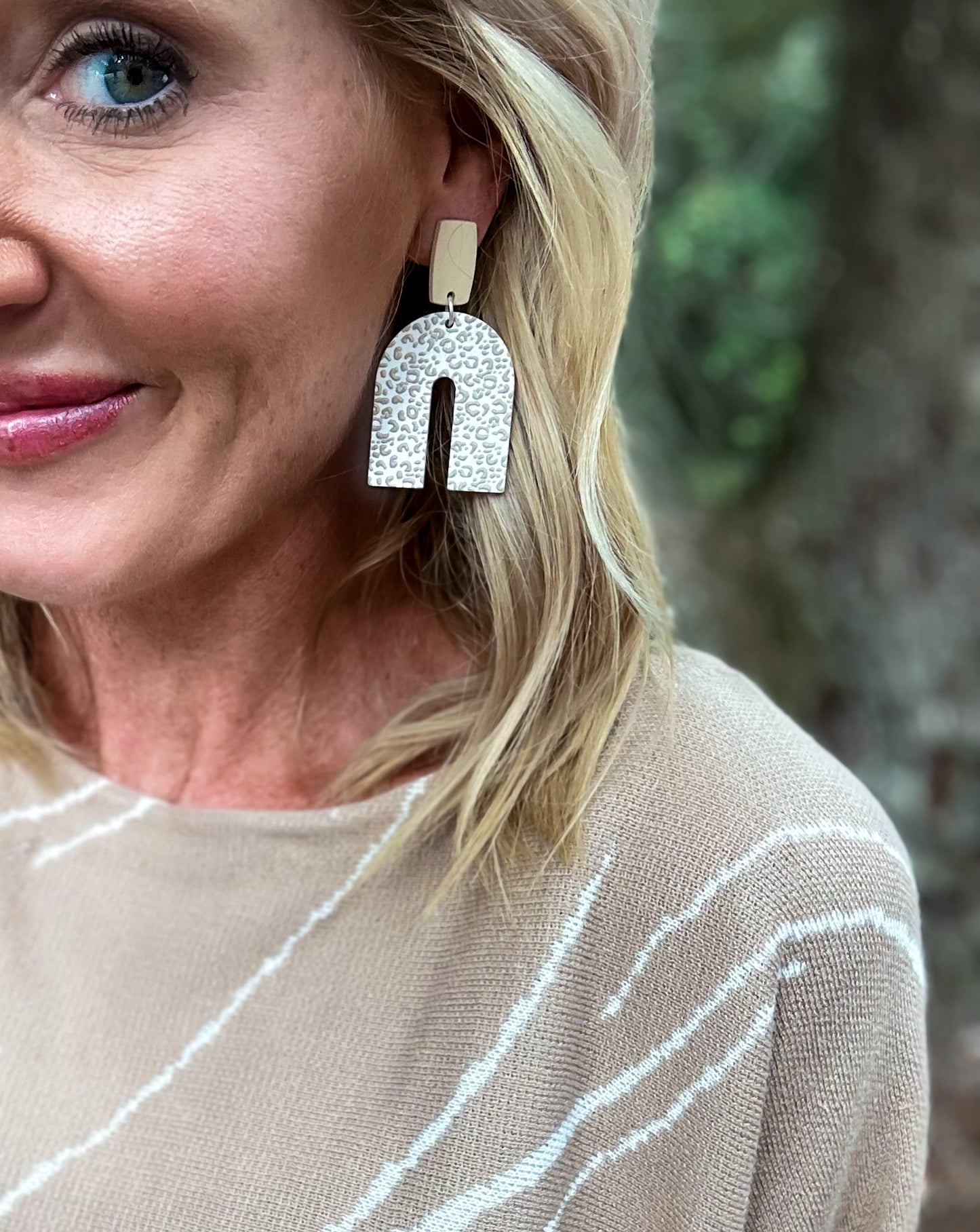 Animal Print U Drop Earrings