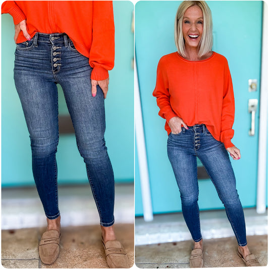 Buttoned Up Judy Blue Skinnies
