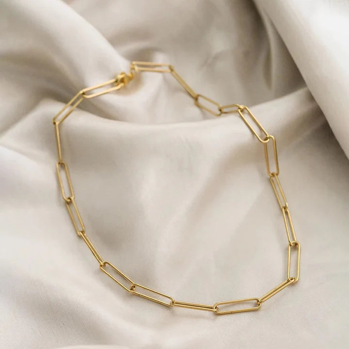 18K Gold Plated Paperclip Bracelet