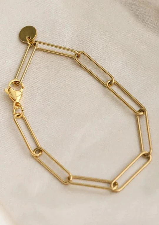 18K Gold Plated Paperclip Bracelet