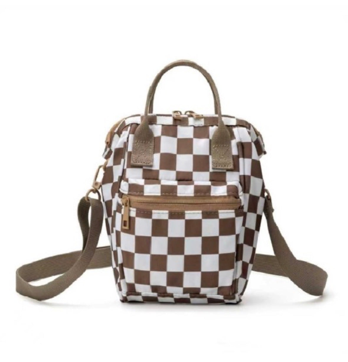 Mocha Checkered Sling Bag