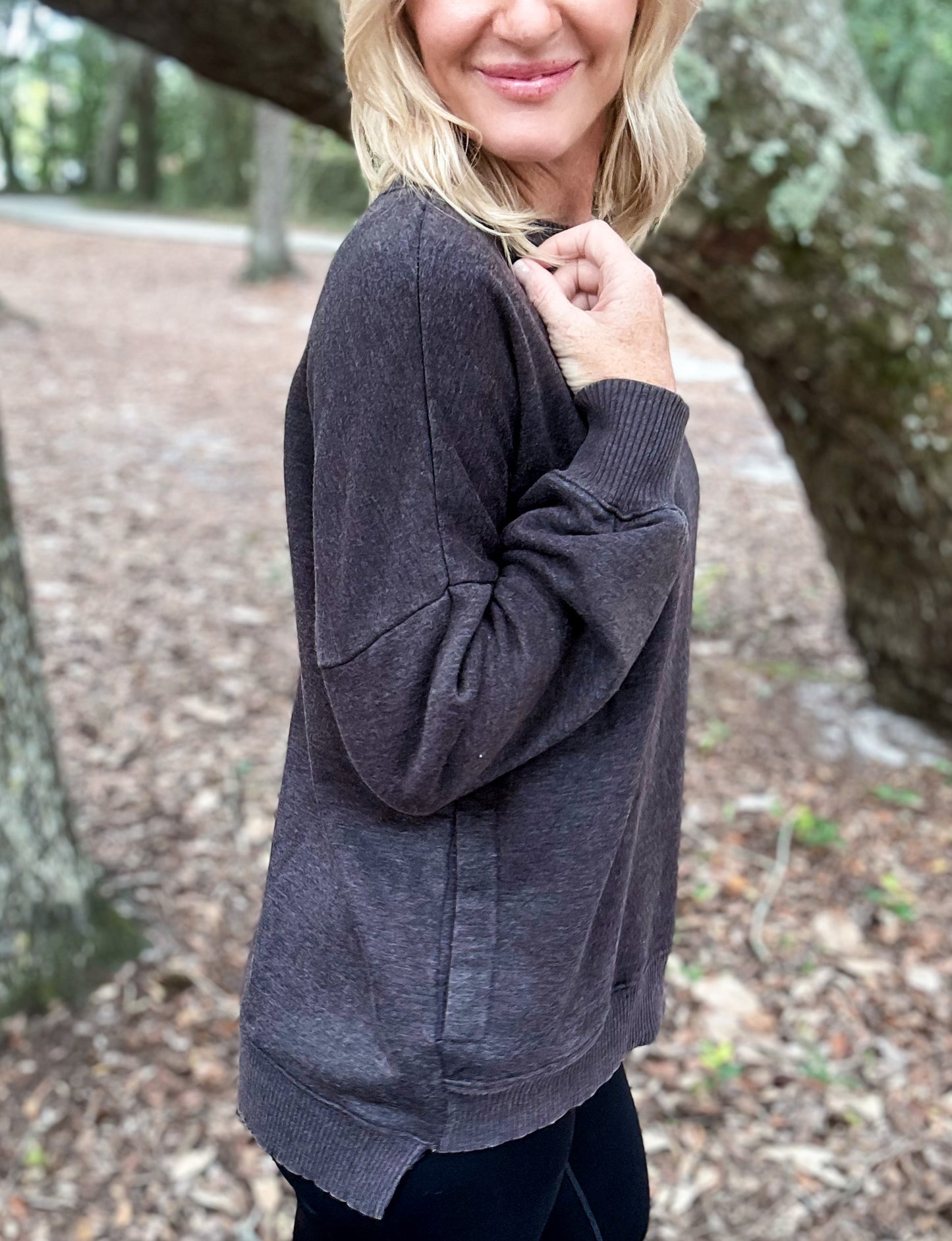 Abby Acid Wash Fleece Pullover