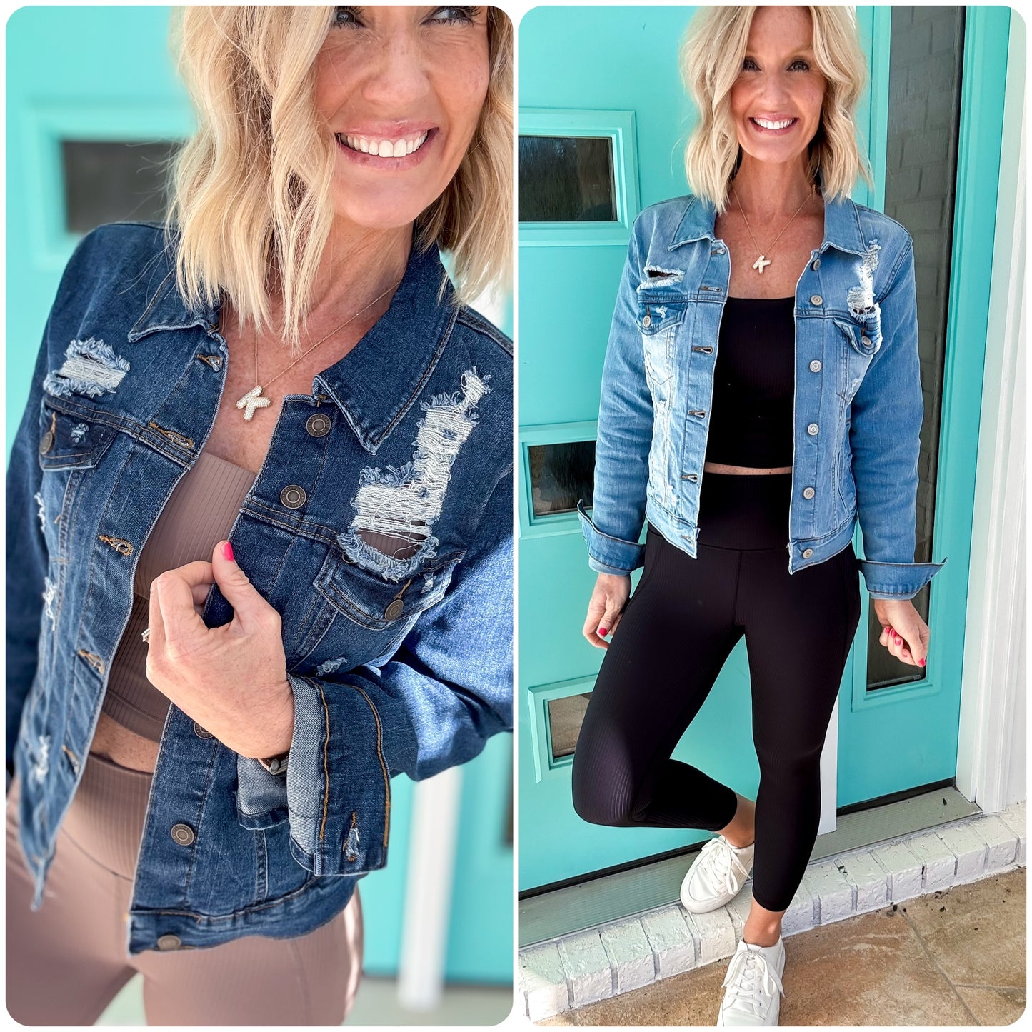 Forever Frayed Stretchy Denim Jacket