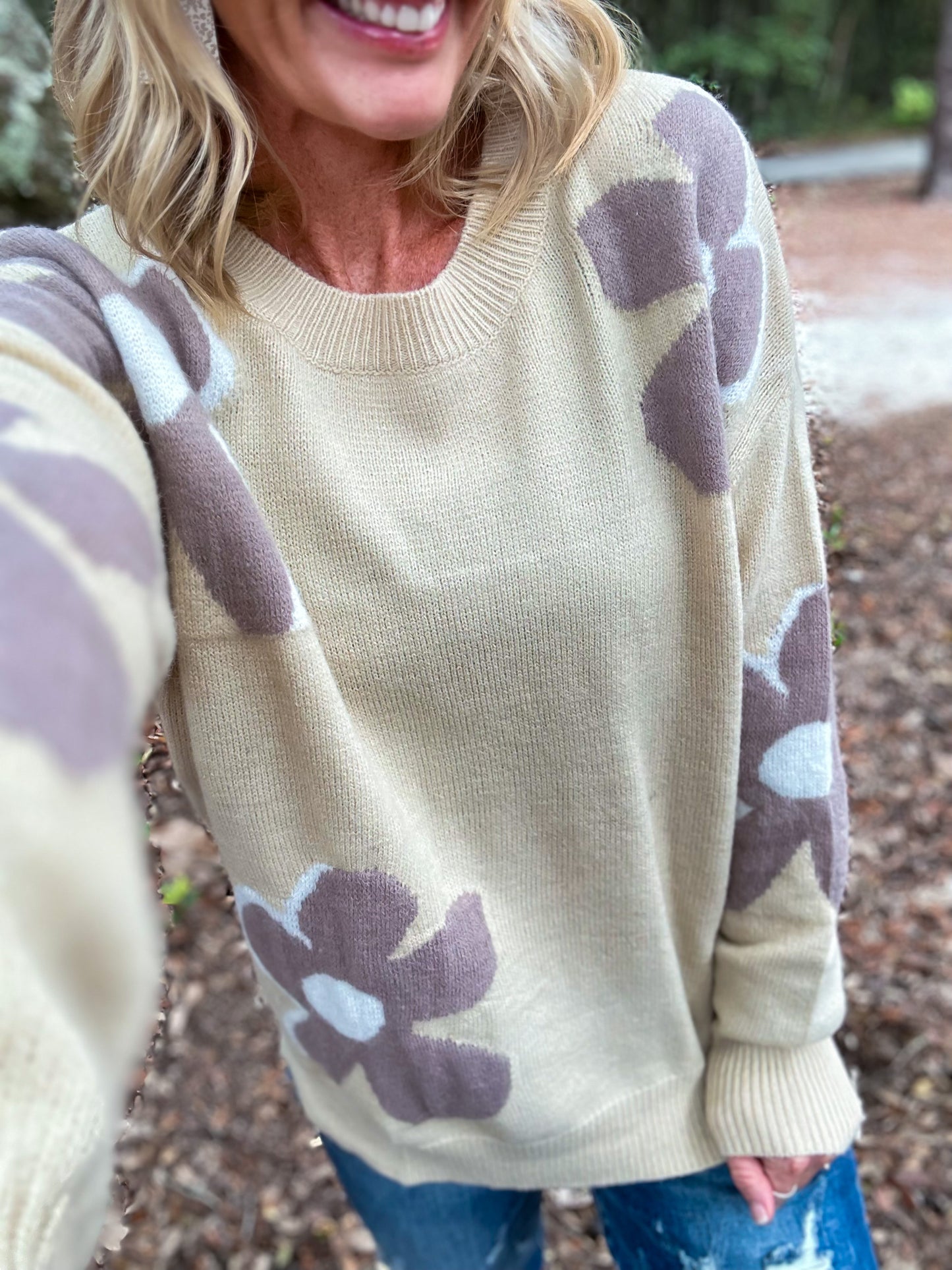Flower Power Pattern Sweater