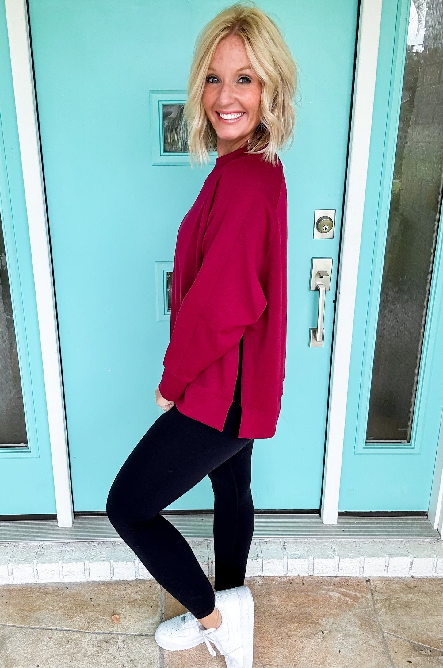 Luxe Side Slit Scuba Pullover