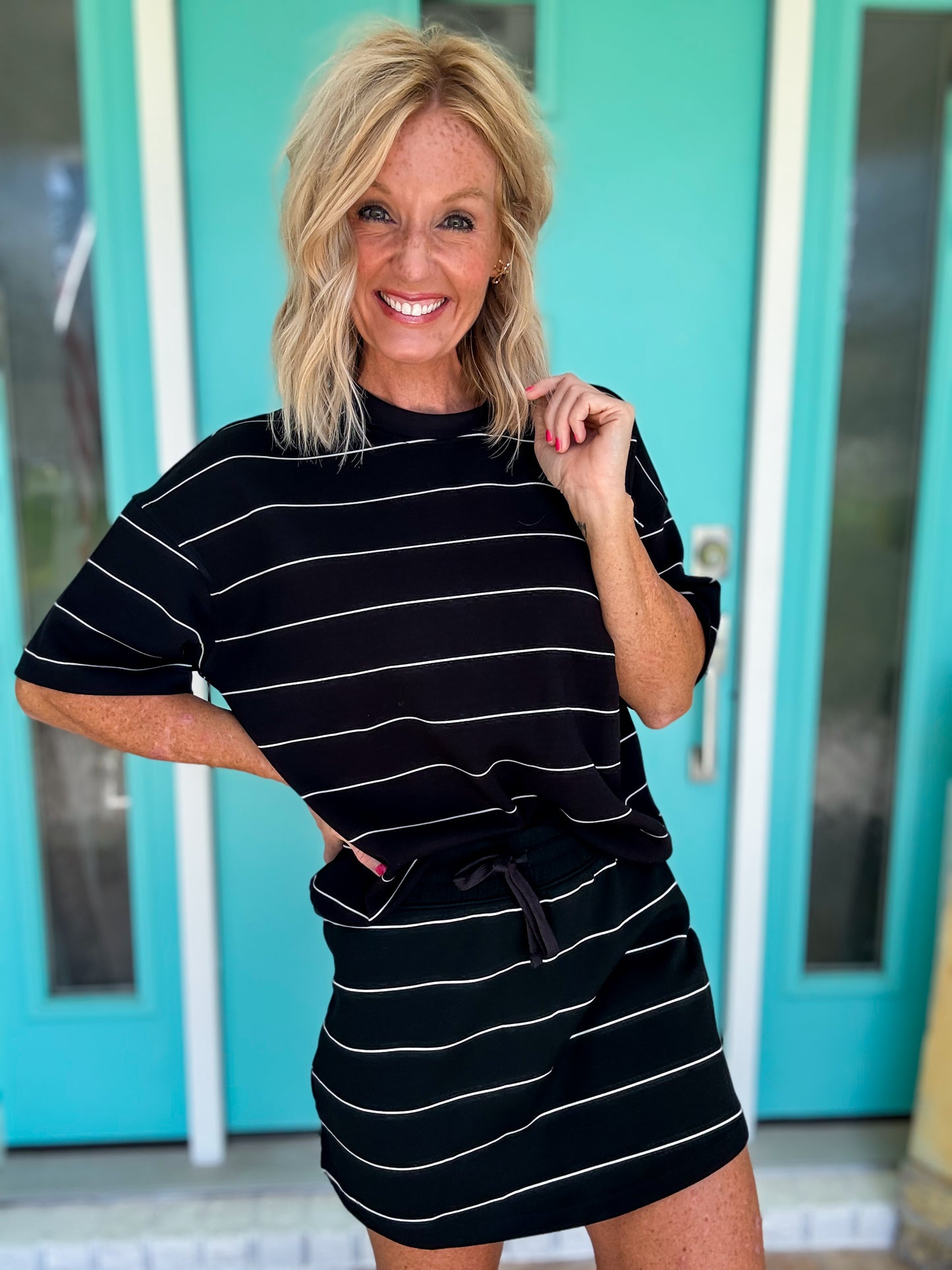 Layla Luxe Scuba Striped Skort