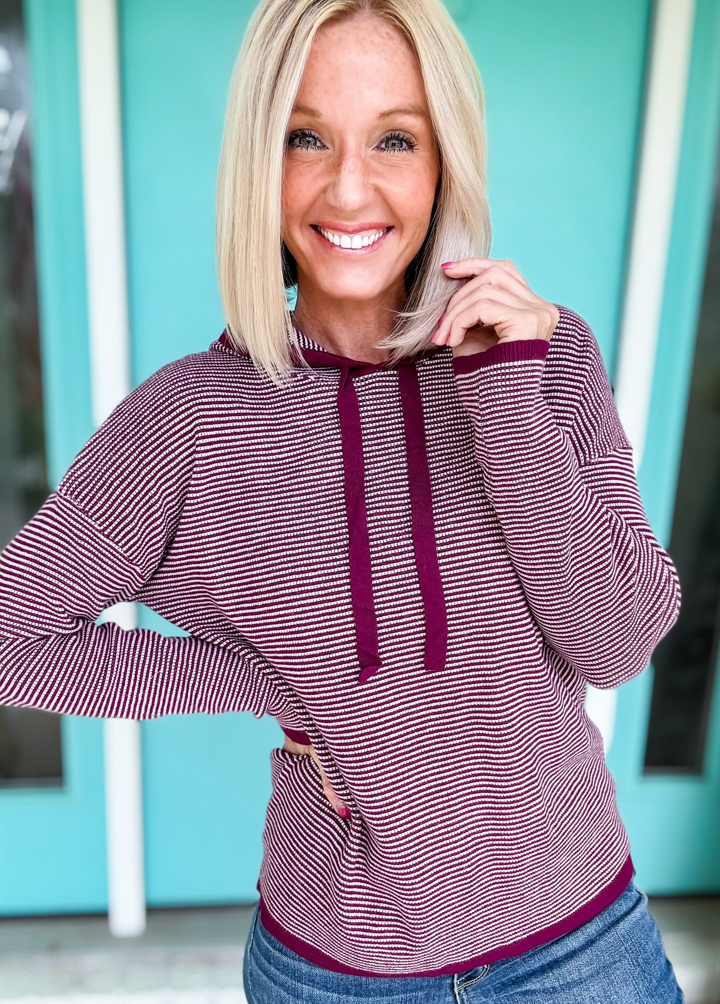 Cozy Grid Sweater Hoodie