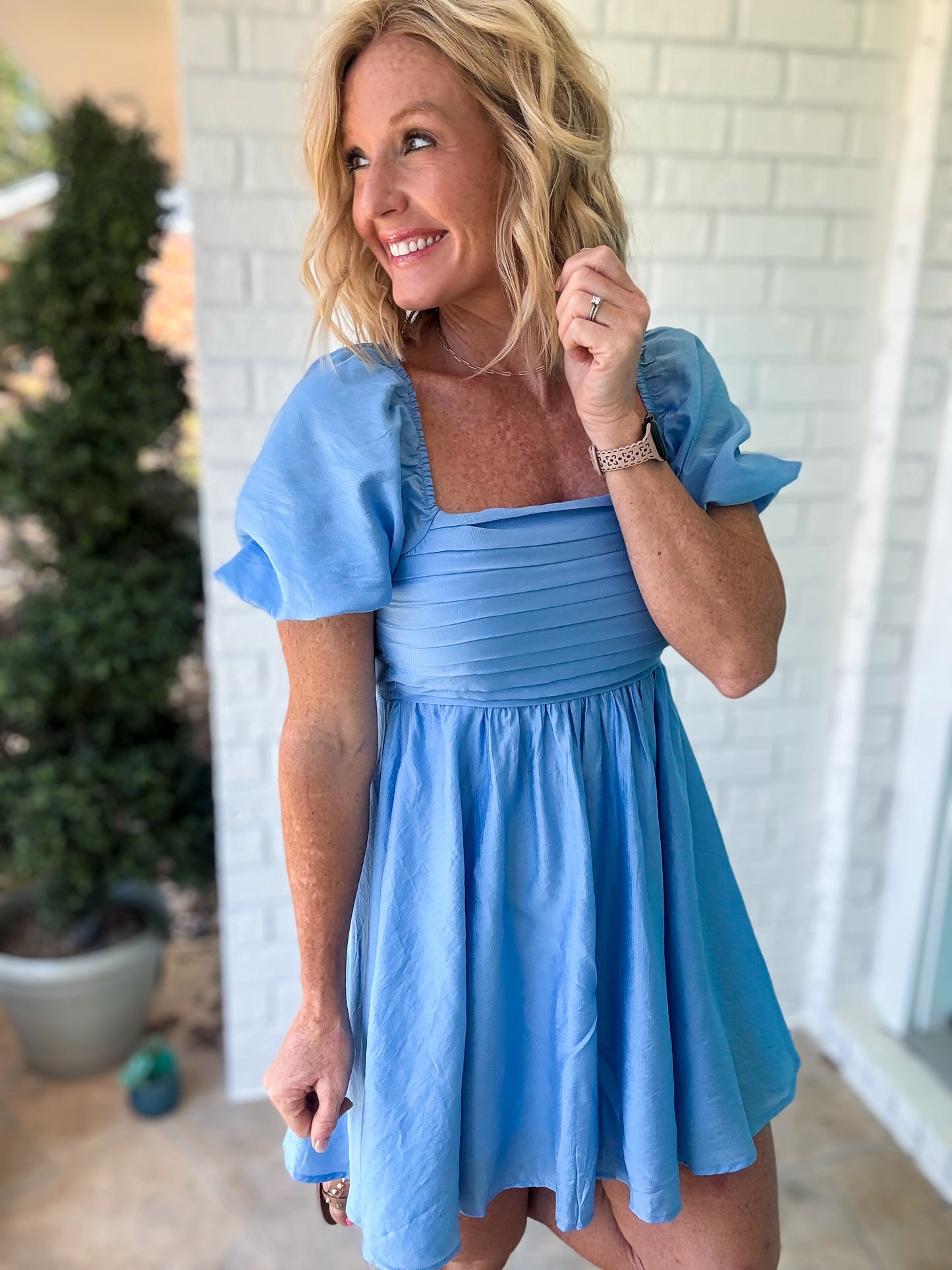 Puff & Pleat Dress