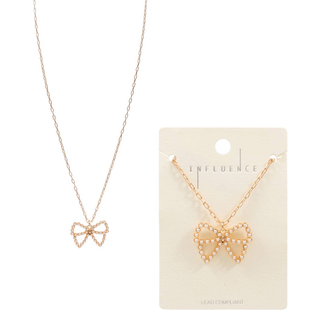 Pearl Bow Necklace