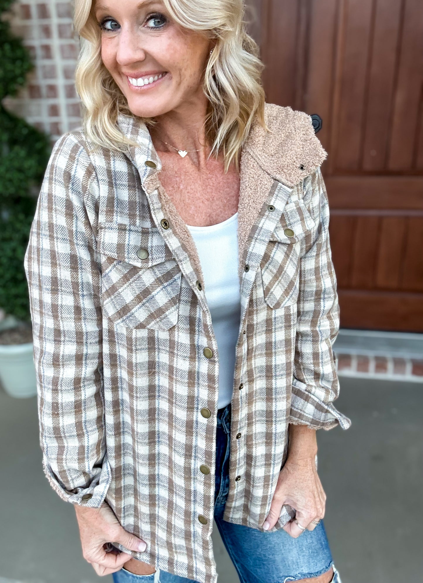 The Patty Plaid Sherpa Lined Shacket