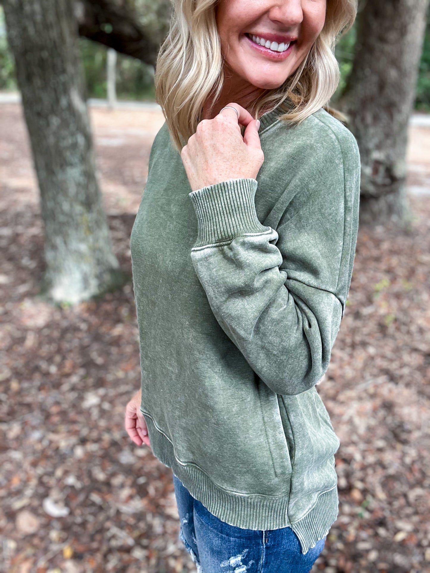 Abby Acid Wash Fleece Pullover