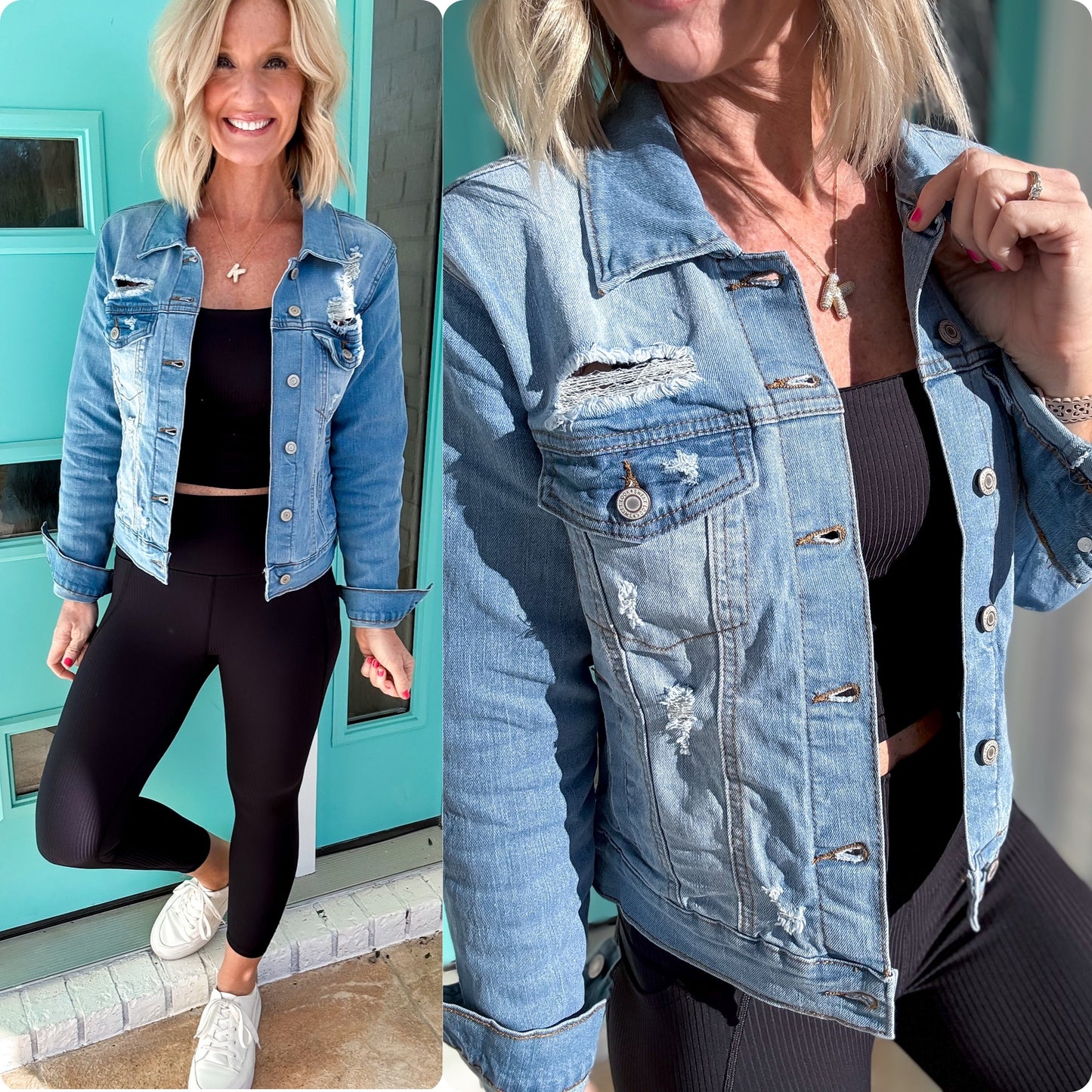 Forever Frayed Stretchy Denim Jacket