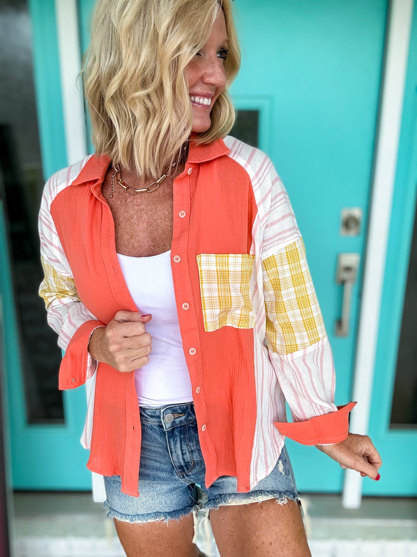 Bree Button Front Pocket Shirt