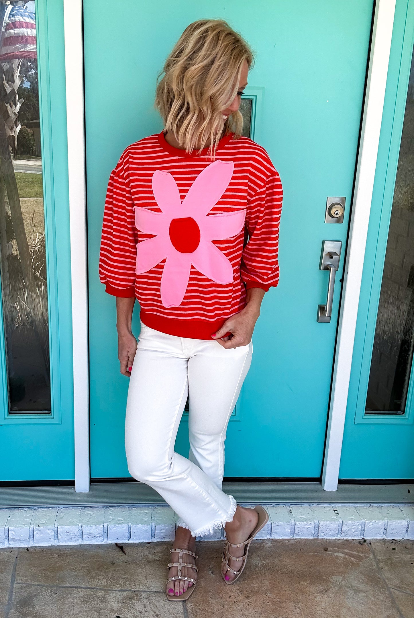 Striped Flower Patch Blouse