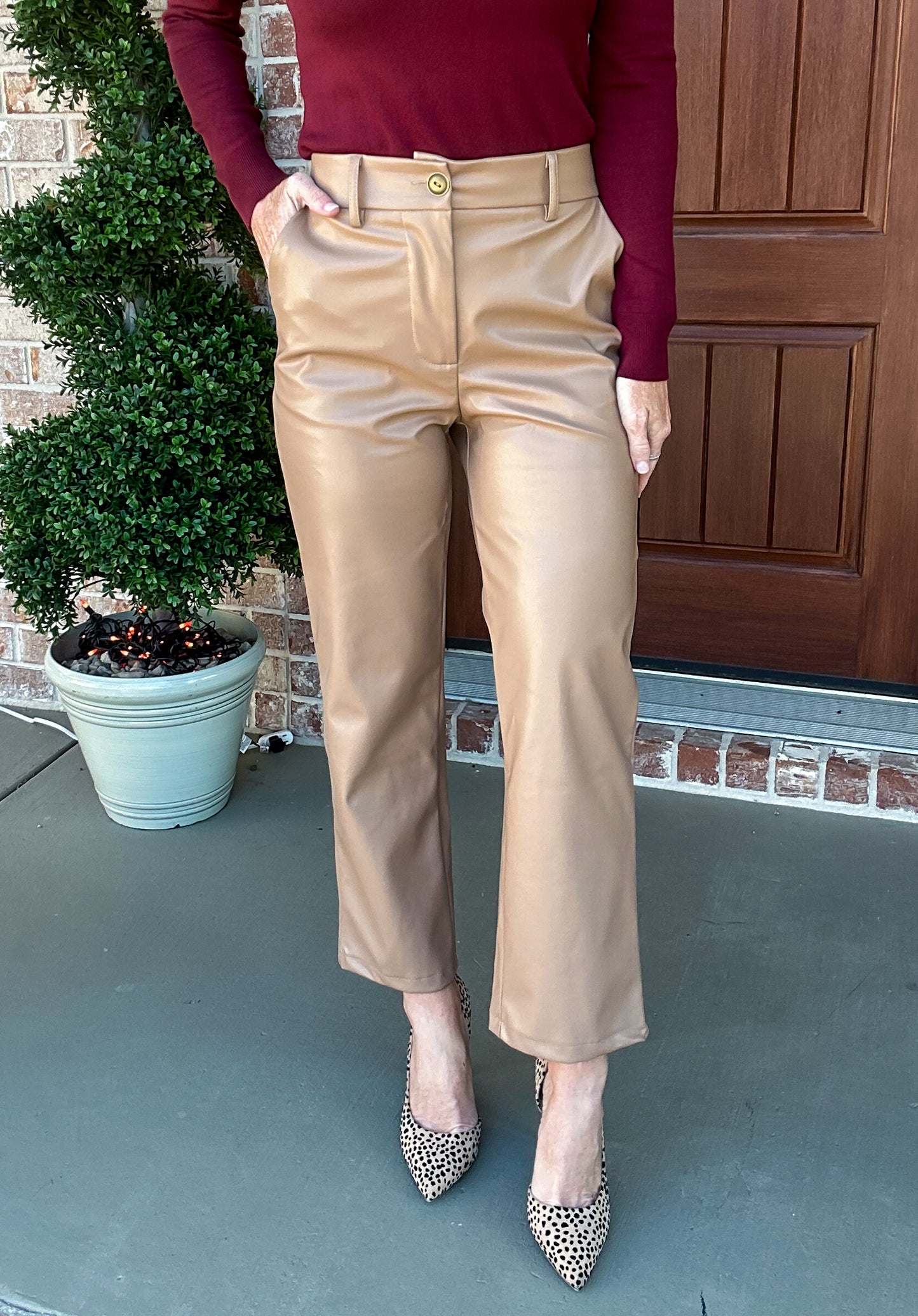 Foxy Faux Leather Straight Pants
