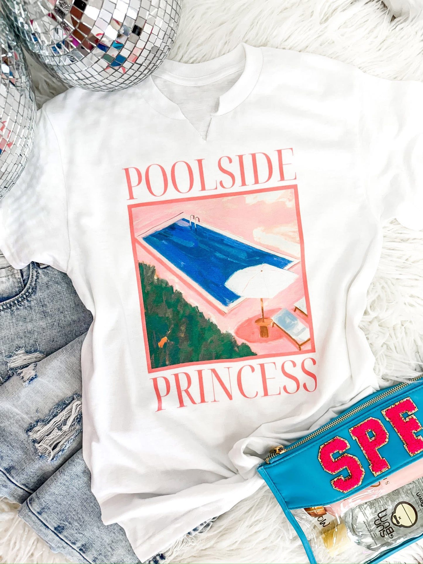 Poolside Princess Notched Neck Tee