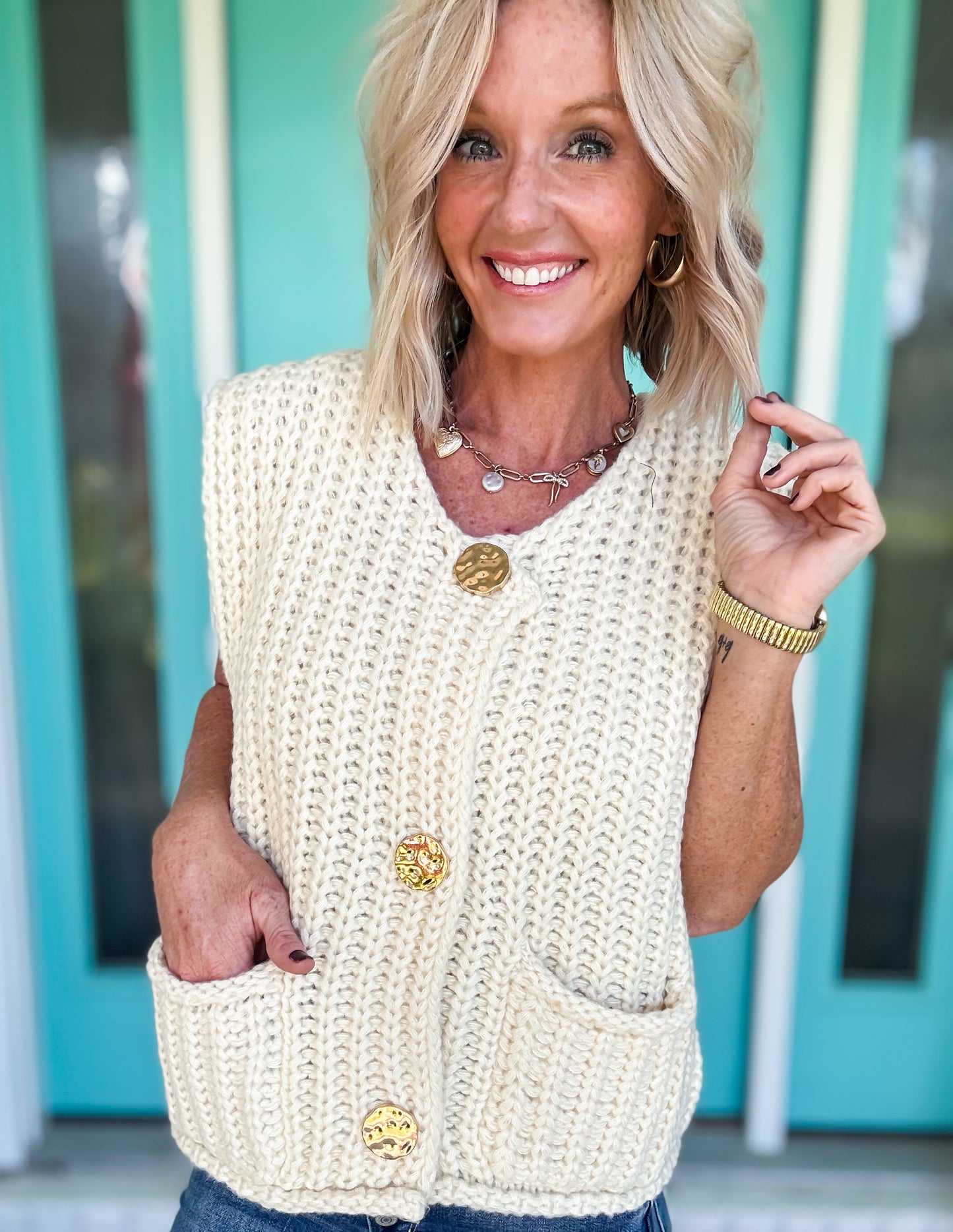 Frosted Cream Sweater Vest