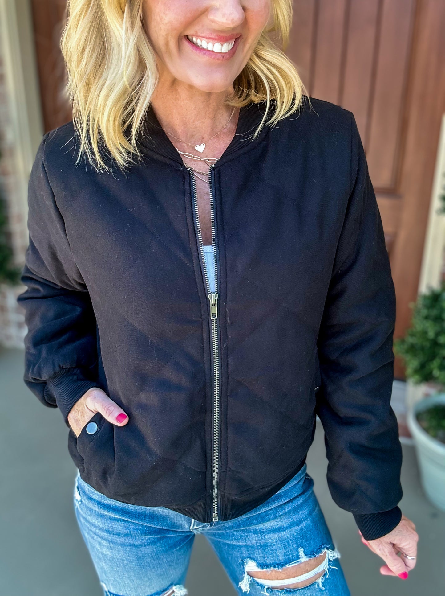 Billie Jean Black Bomber Jacket