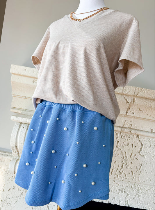 Pretty Pearl Textured Skort