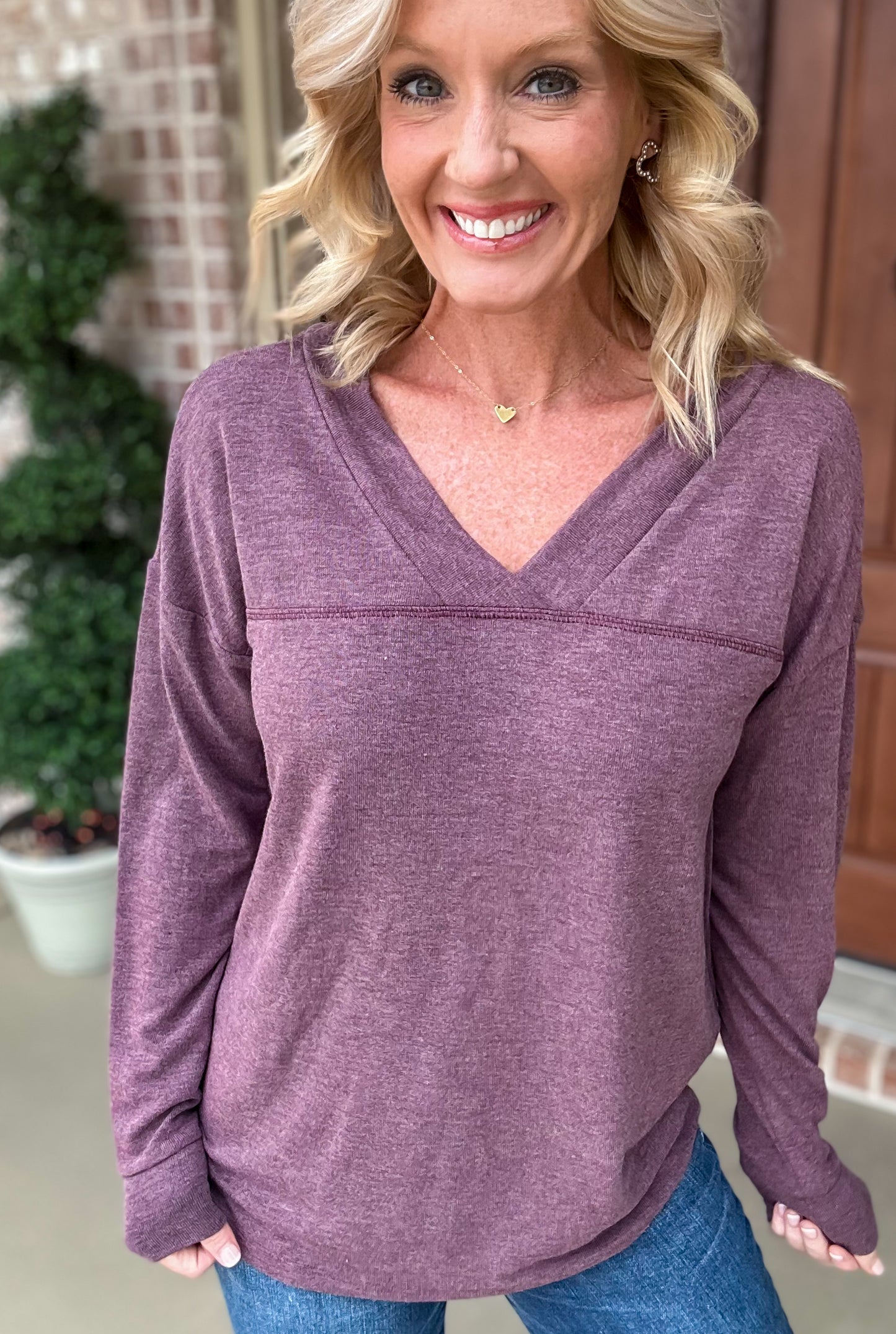 Dirty Little Secret Double V Neck Top