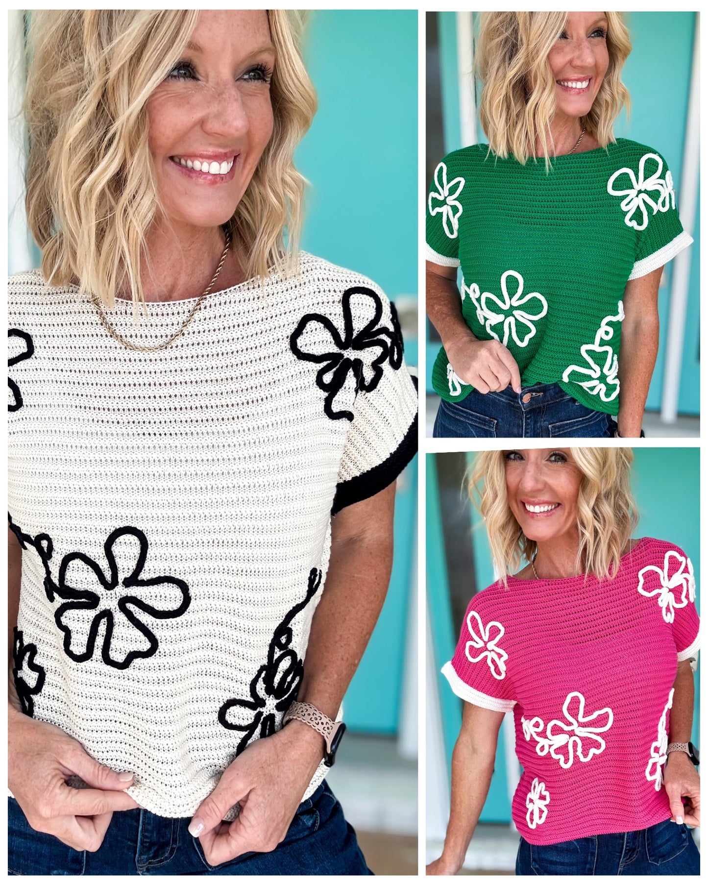 Tarrah Textured Wildflower Sweater
