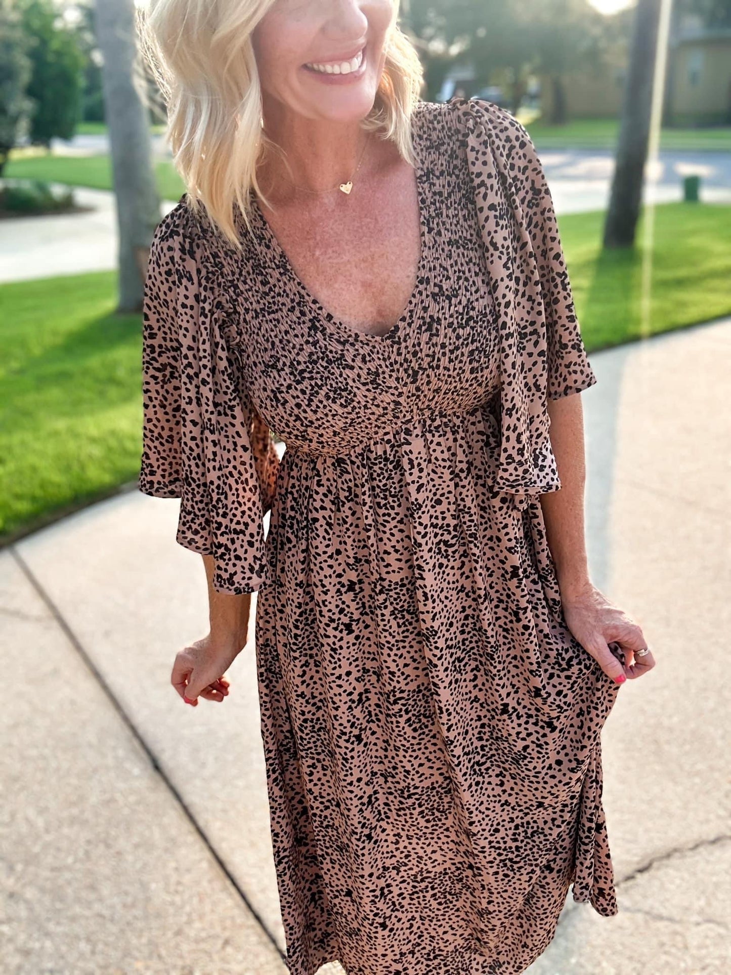 Geo Print Flutter Style Dress