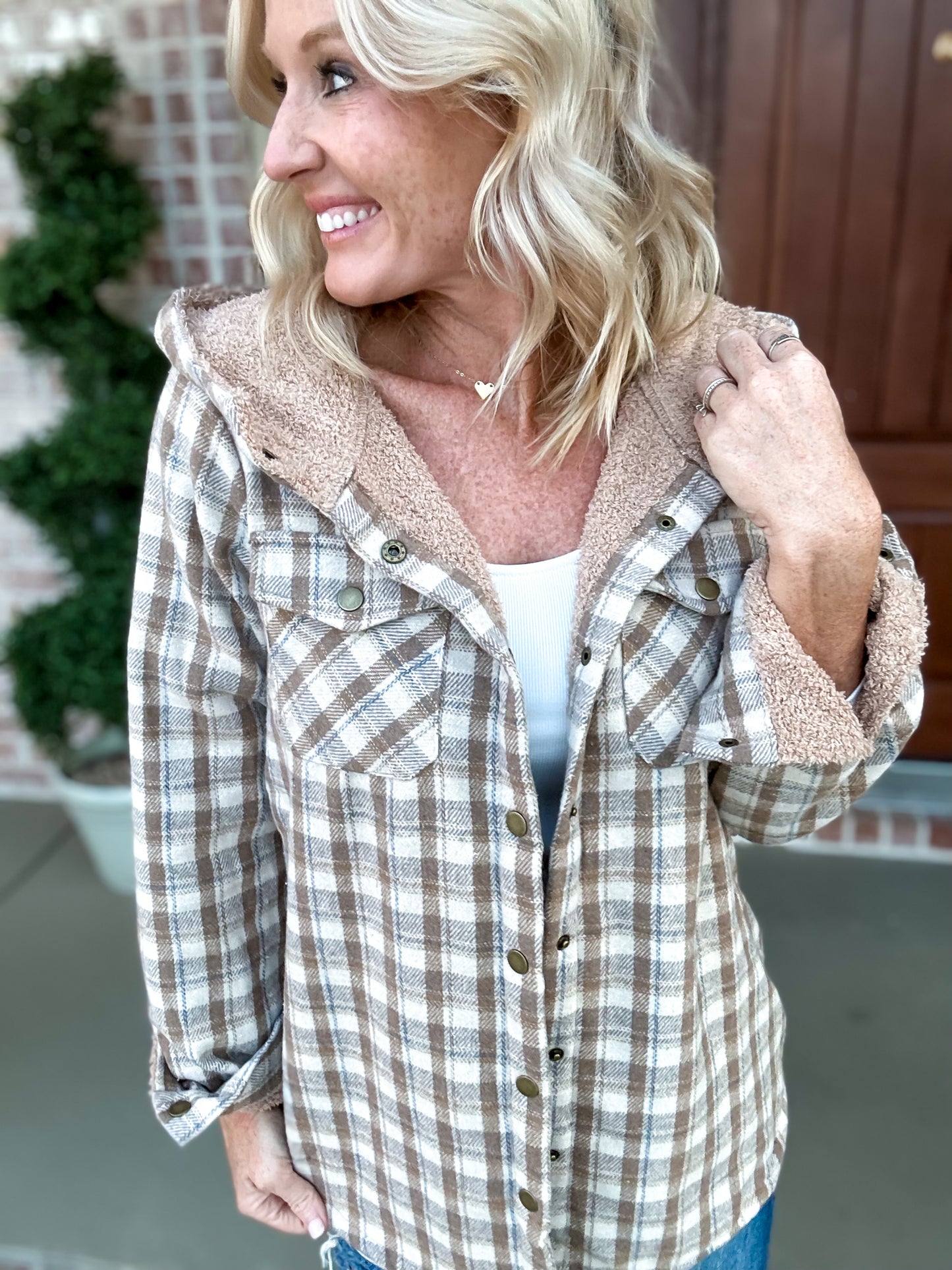 The Patty Plaid Sherpa Lined Shacket