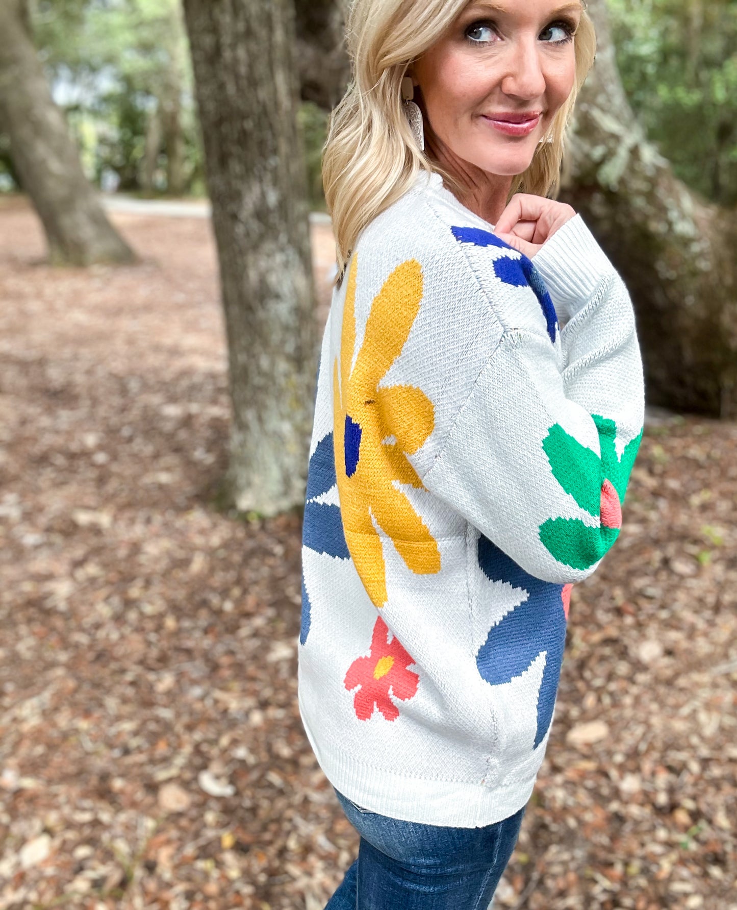 Bed of Flowers Pattern Sweater