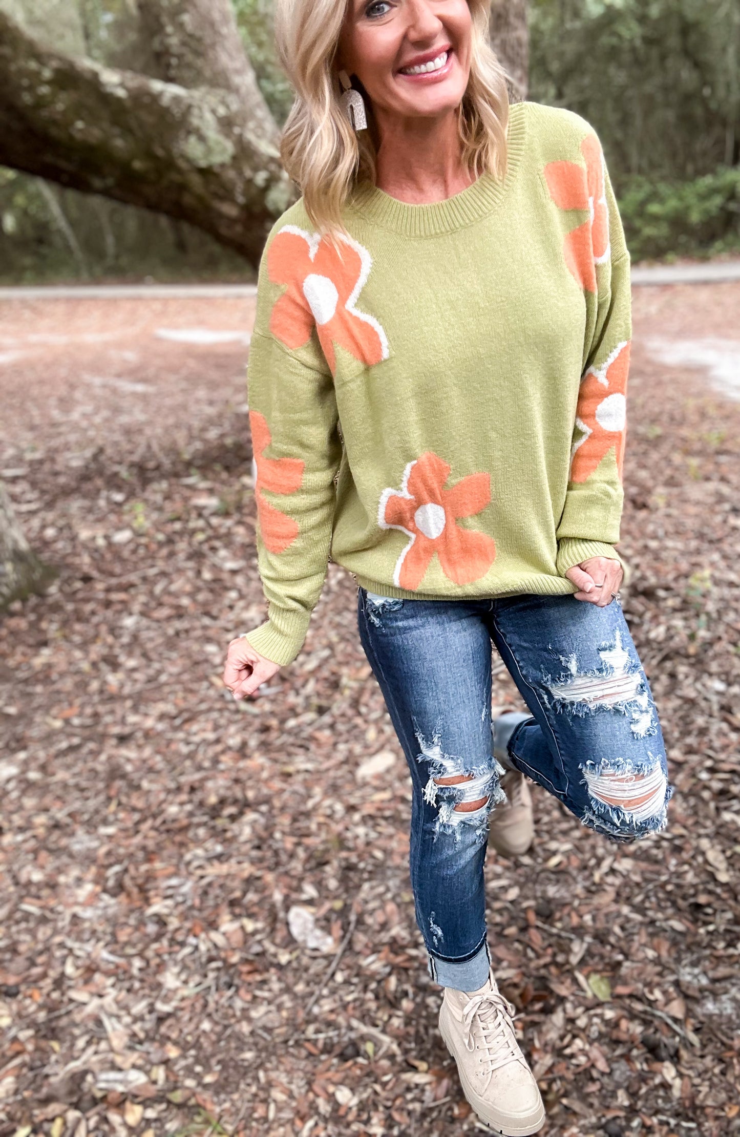 Flower Power Pattern Sweater
