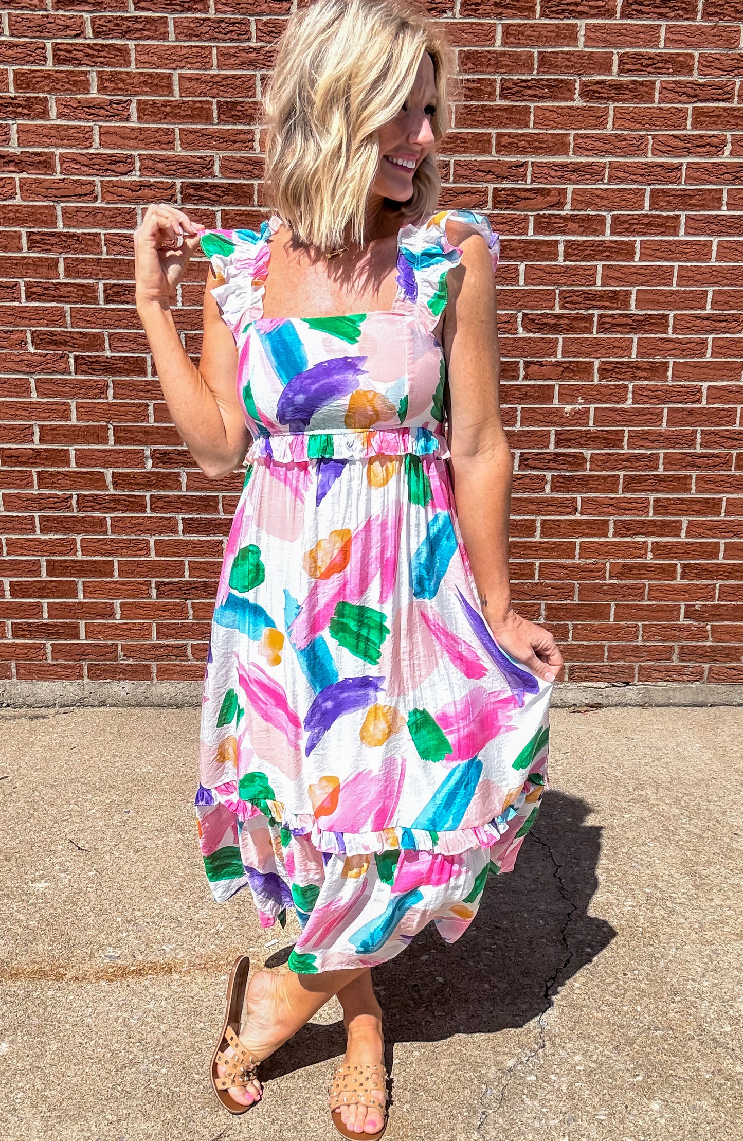 Brush Stroke Midi Dress