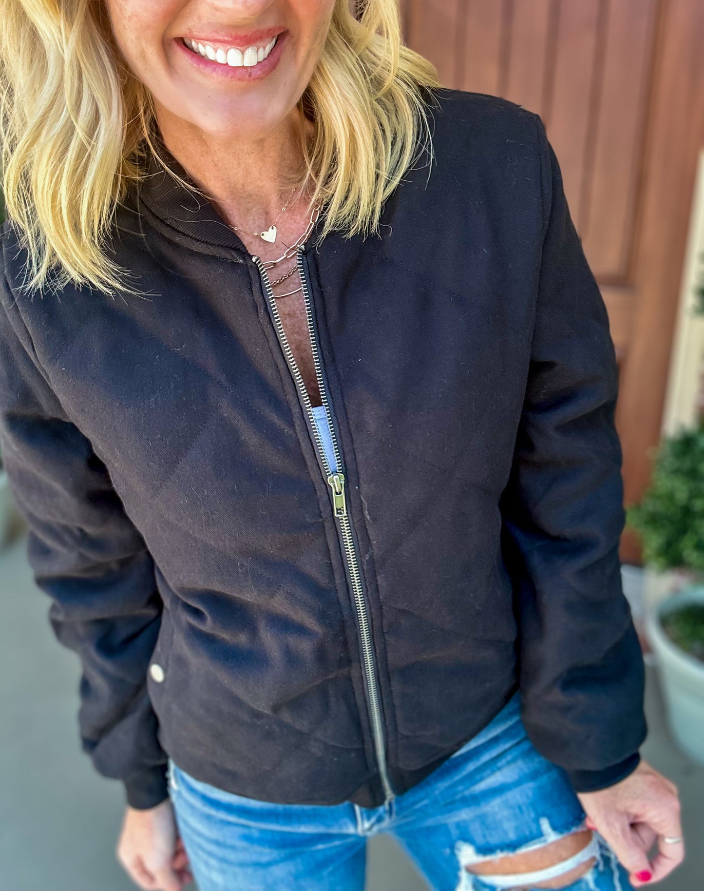 Billie Jean Black Bomber Jacket