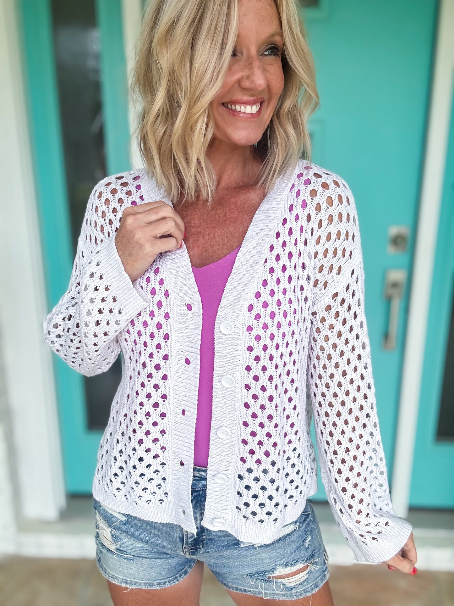 Hole Knit Beach Cardigan