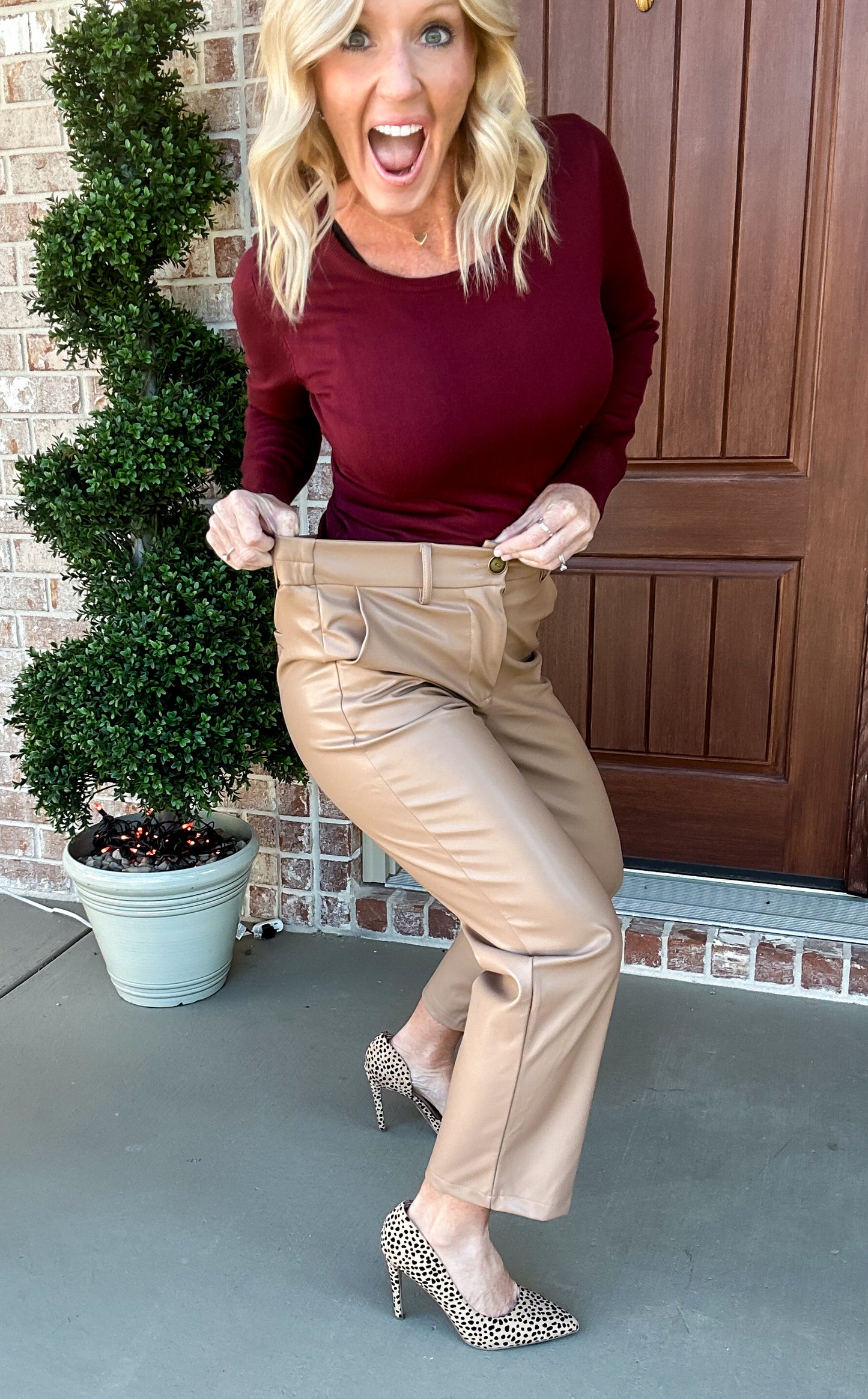 Foxy Faux Leather Straight Pants