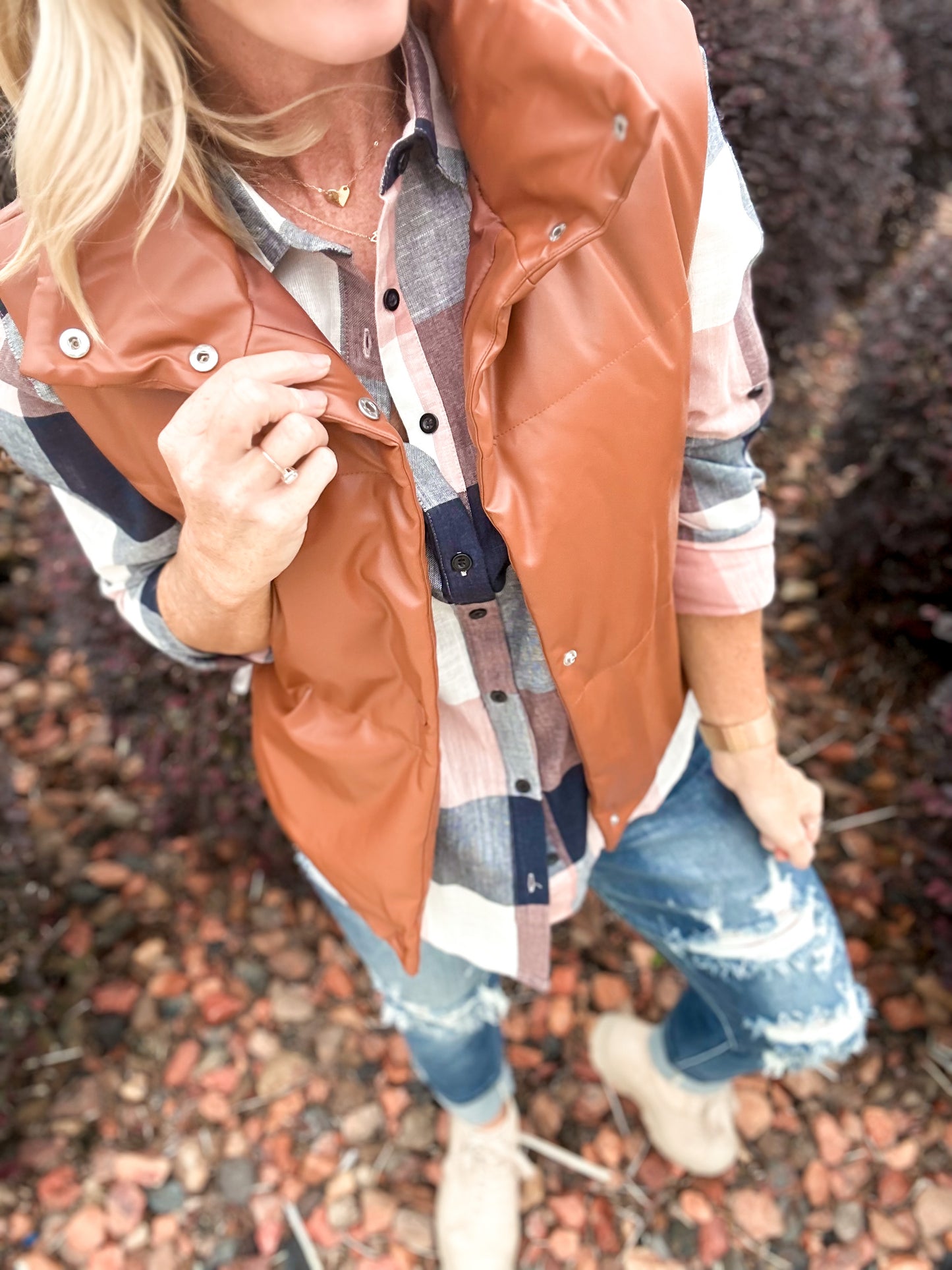 Look At Me Now Faux Leather Vest