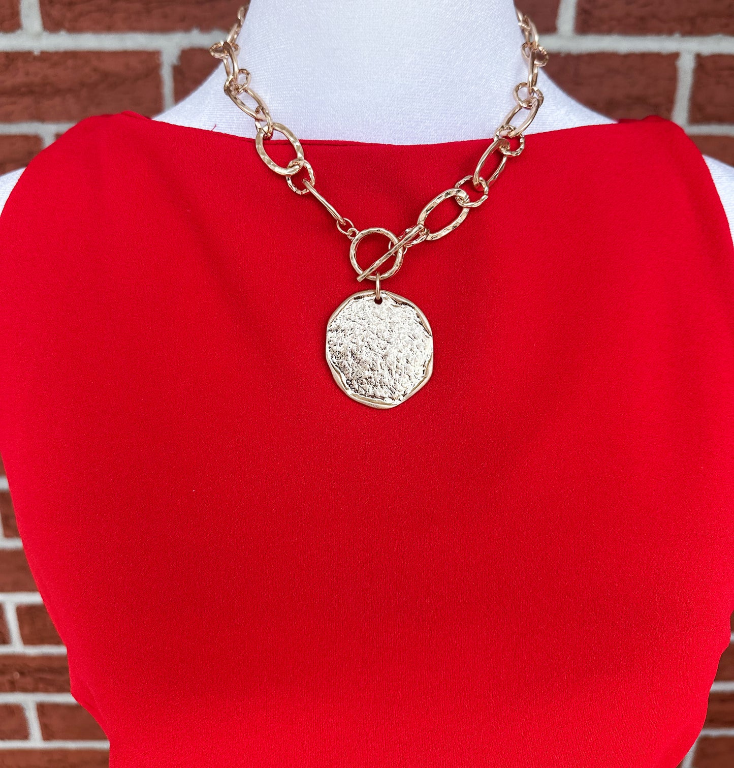 Hammered Coin Charm Necklace
