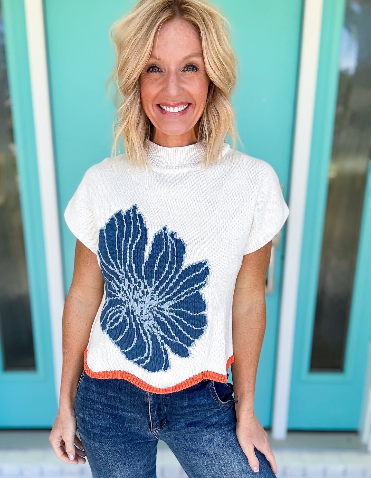 Petal Party Scallop Sweater