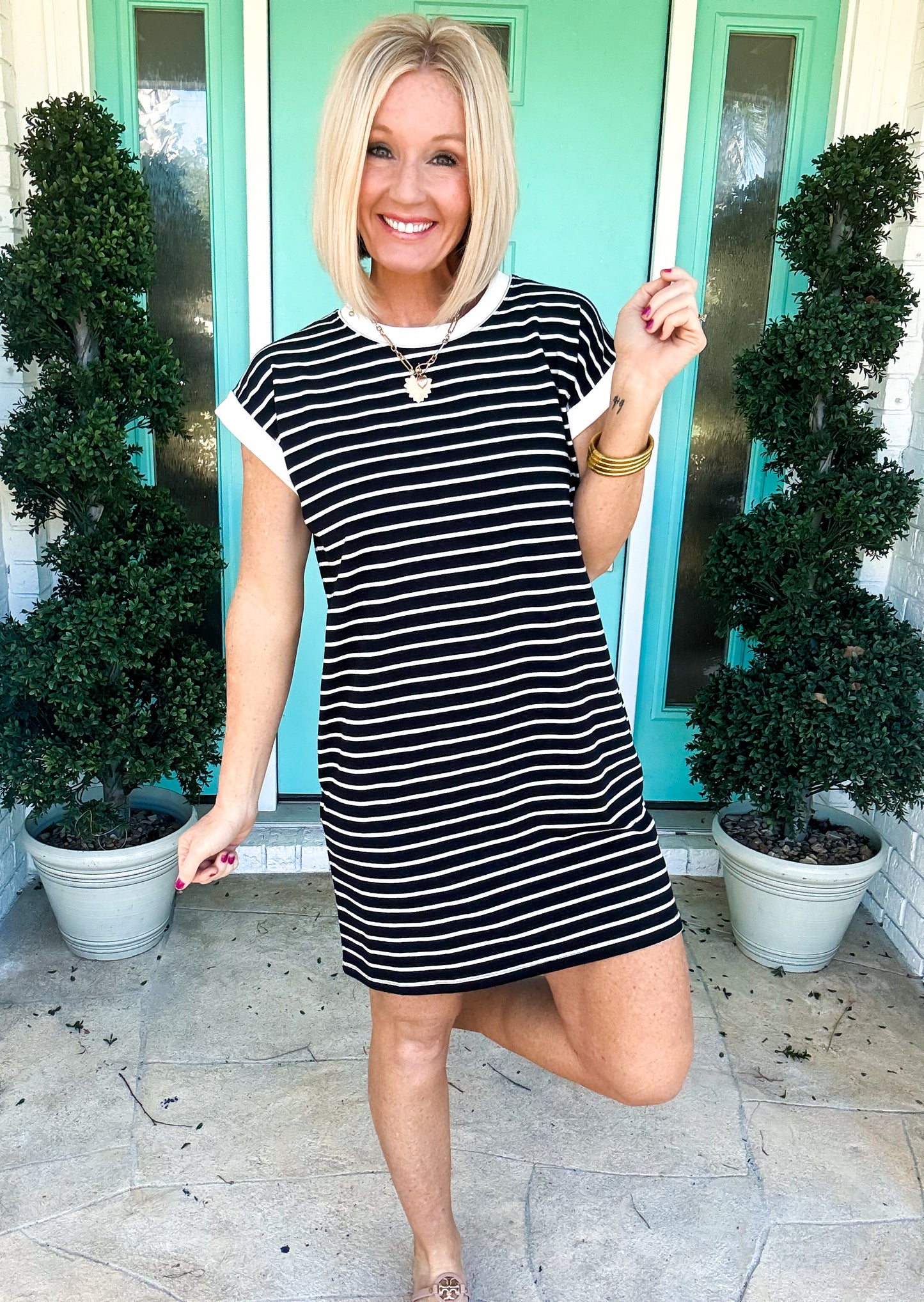 Throw On & Go Striped Dress