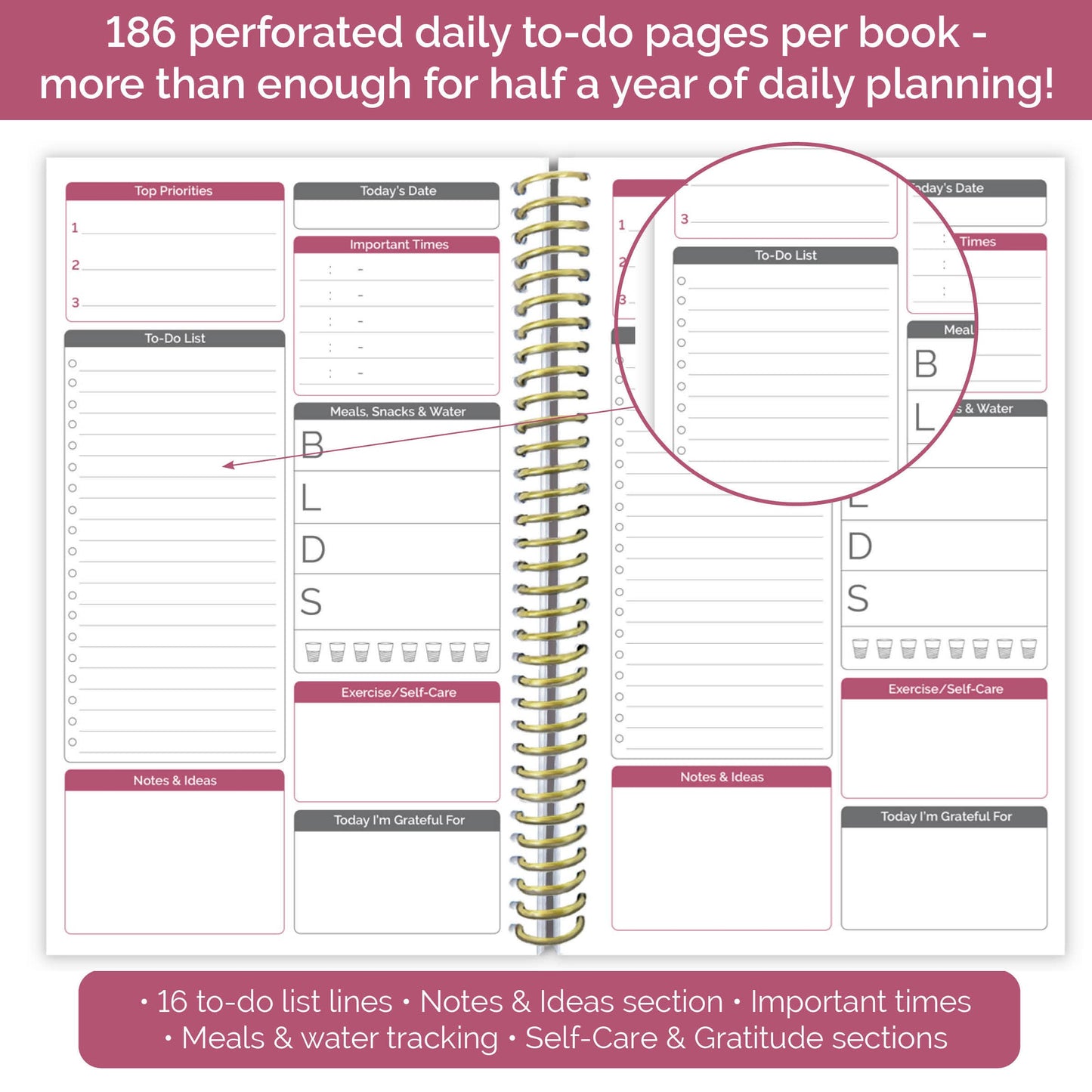 Notes, Goals, & To Do Bounded Book
