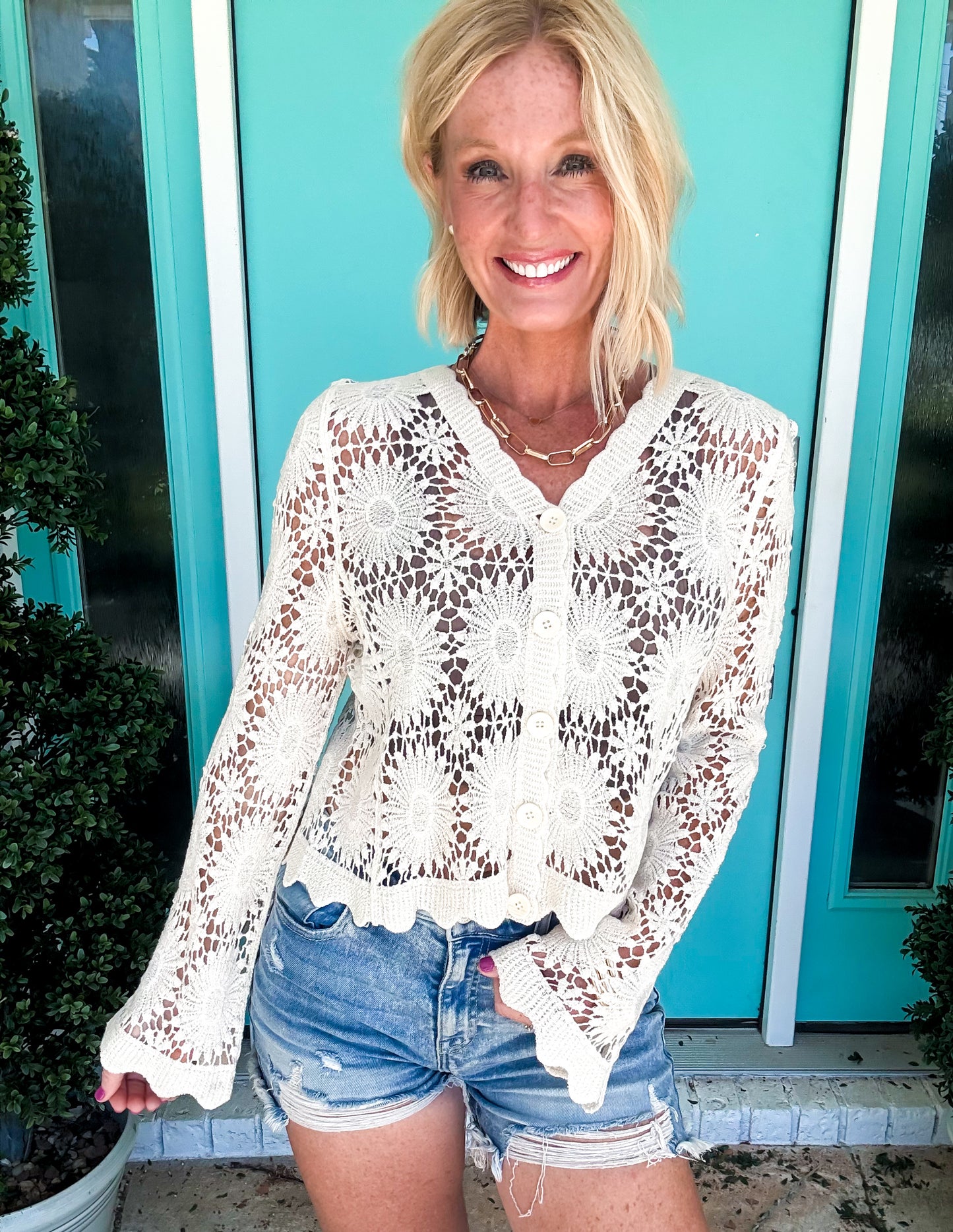 Scallop Lace Crochet Top