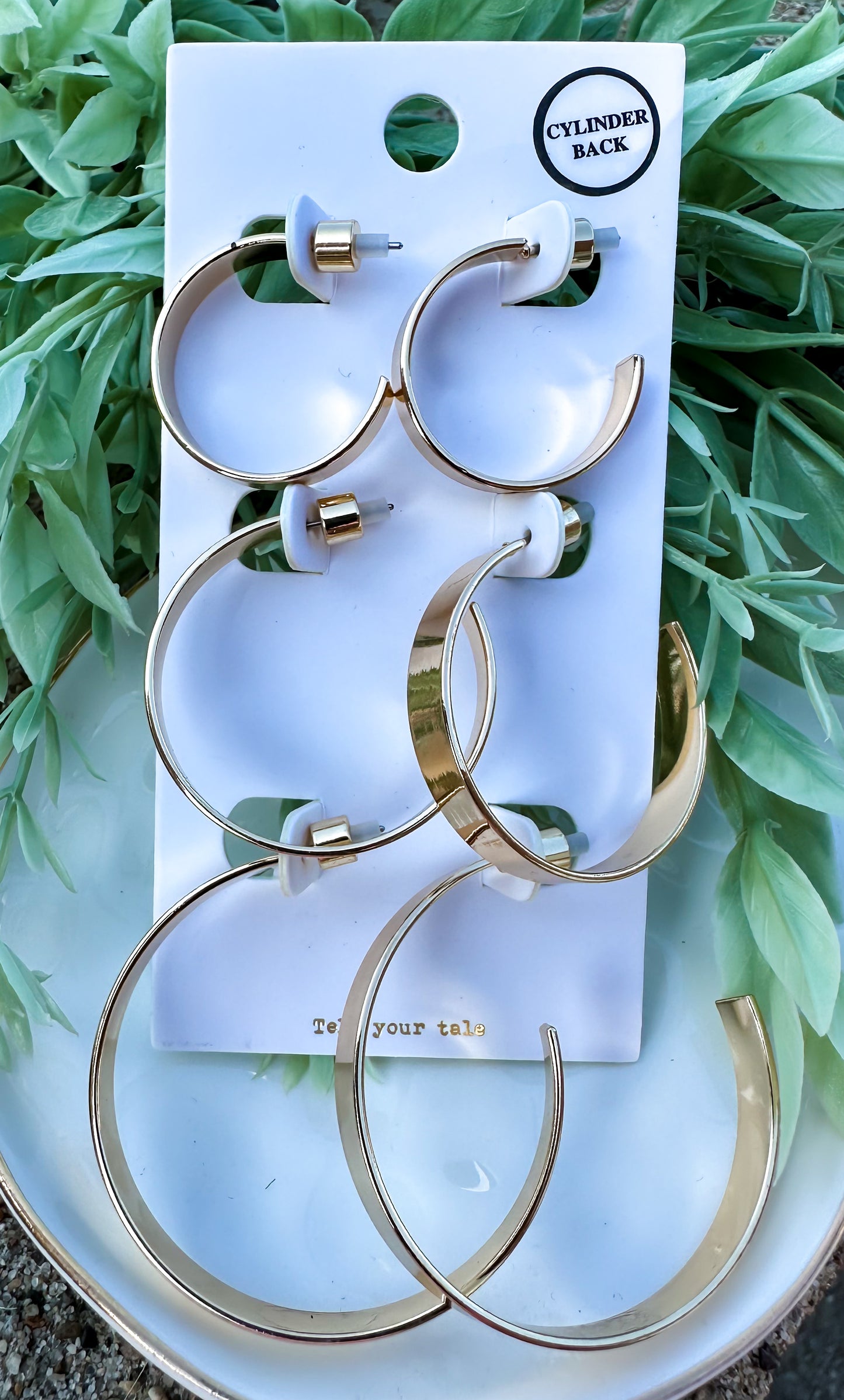 Thin Gold Hoops Set