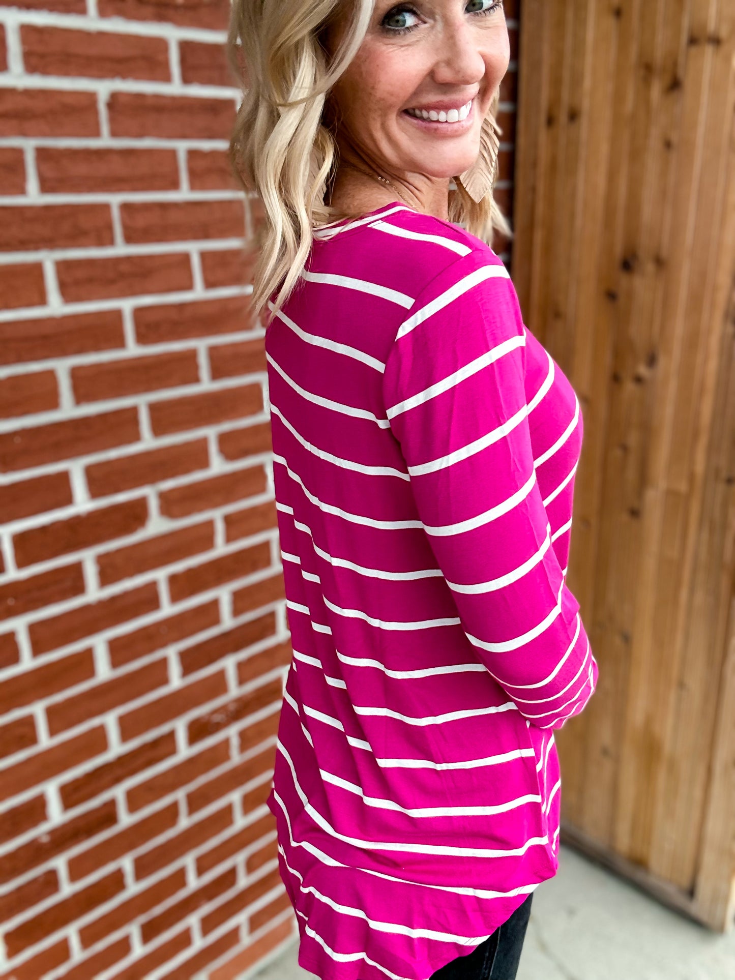 The Zara Striped V-Neck Top