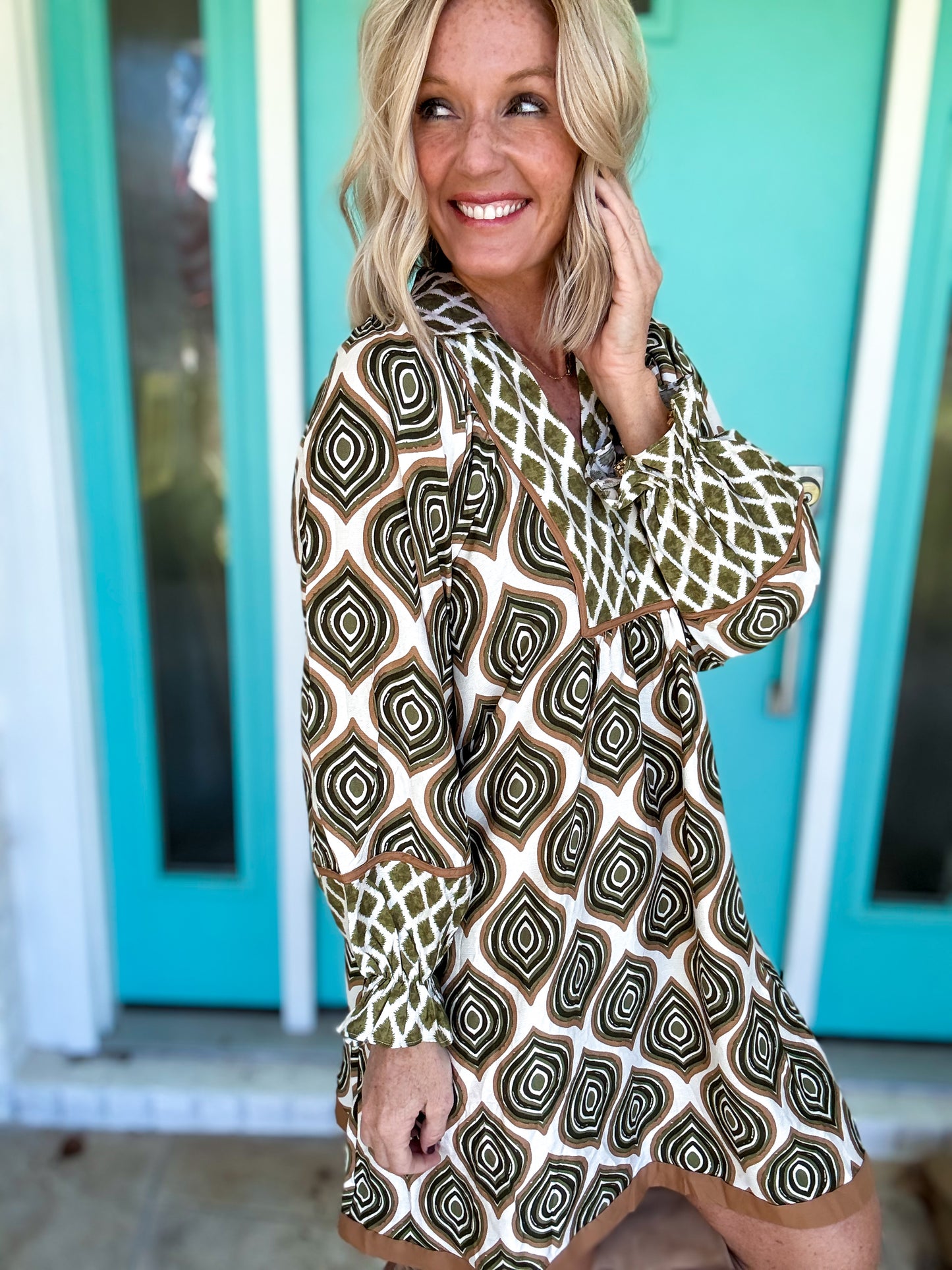 Sage Patchwork Dress