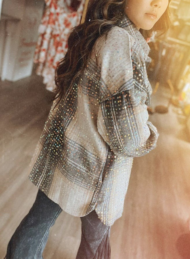 The Sequin Showstopper Plaid Shacket