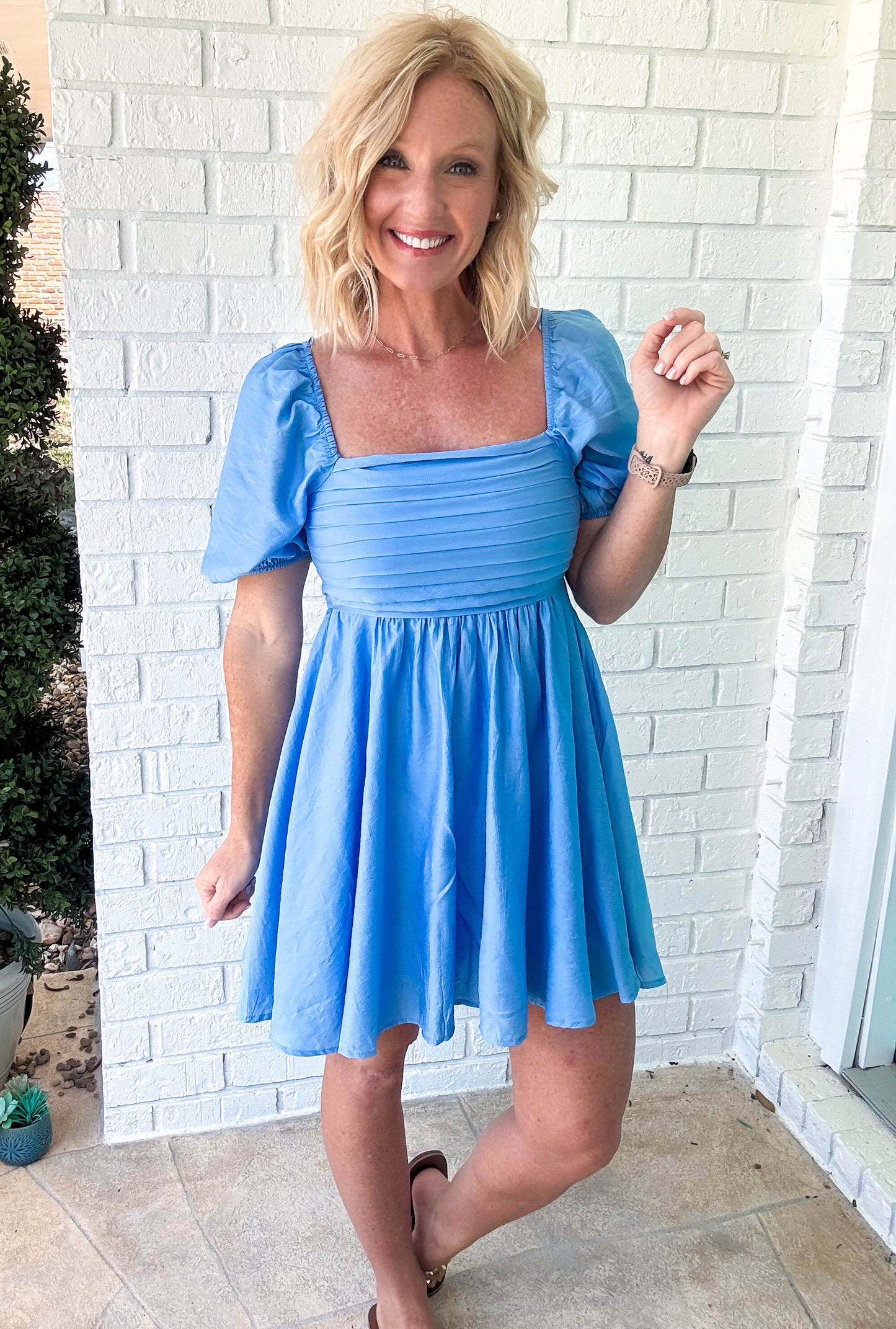 Puff & Pleat Dress