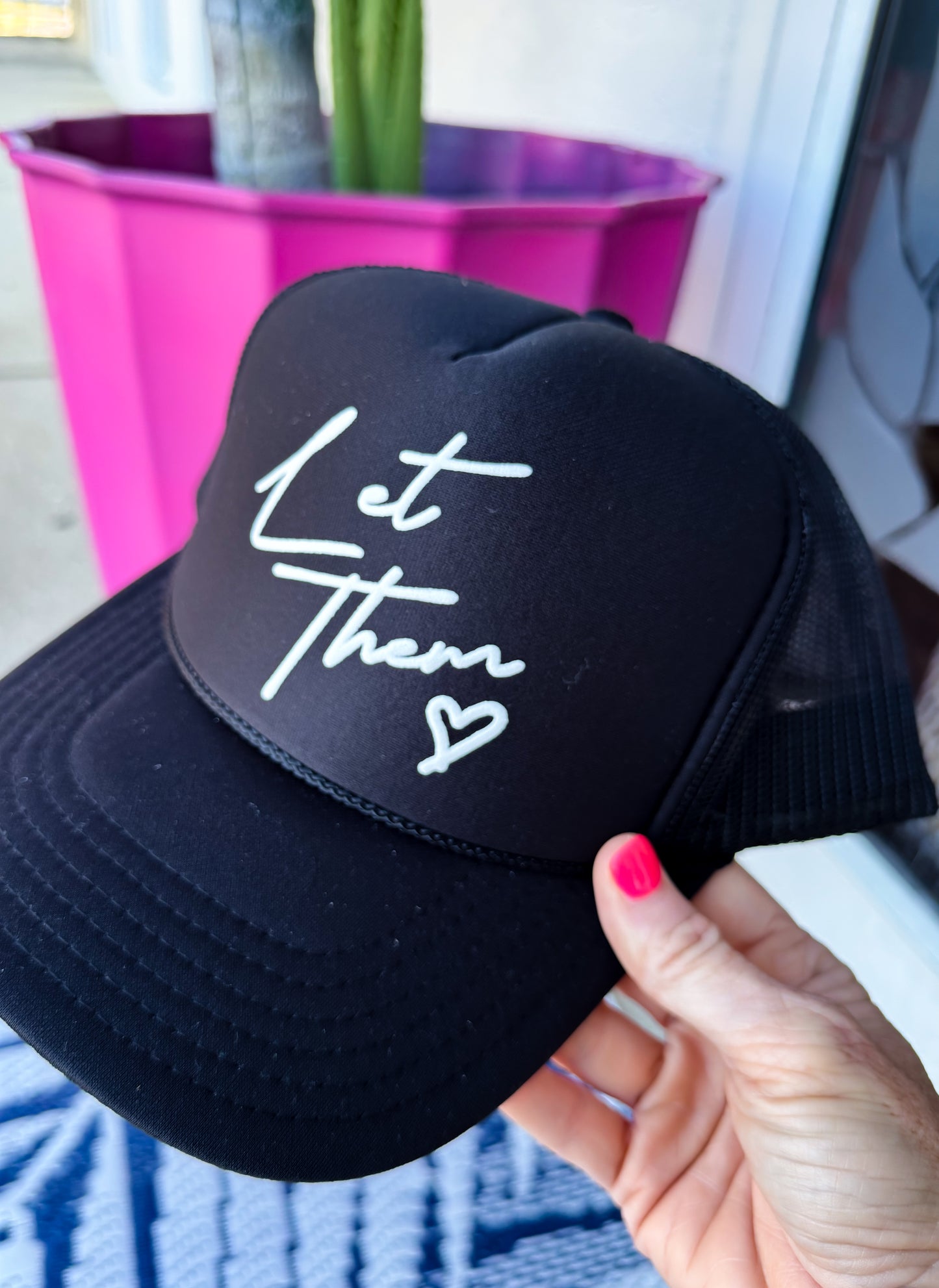 Let Them Black Trucker Hat