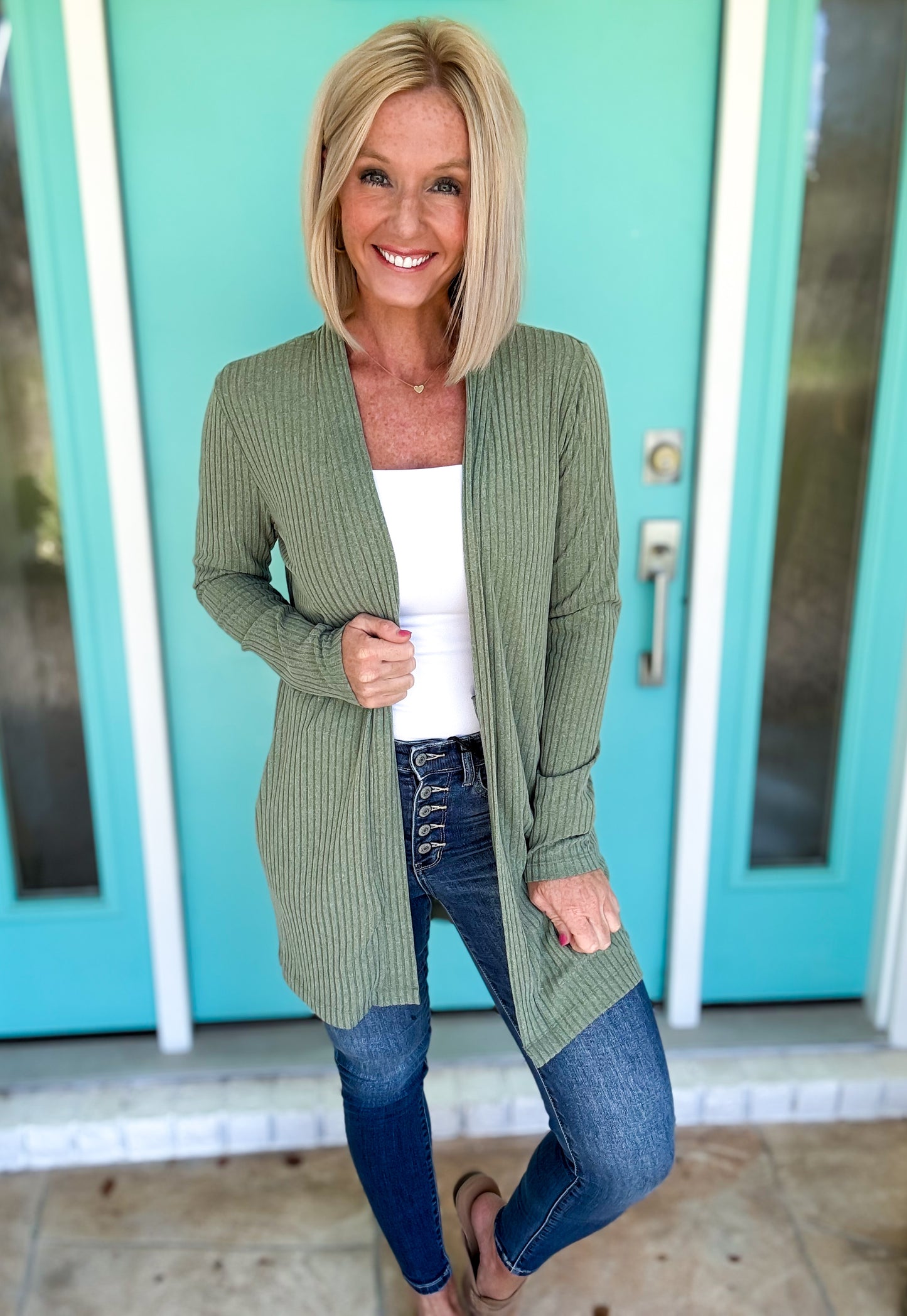 Ribbed Longline Cardigan by Mono B