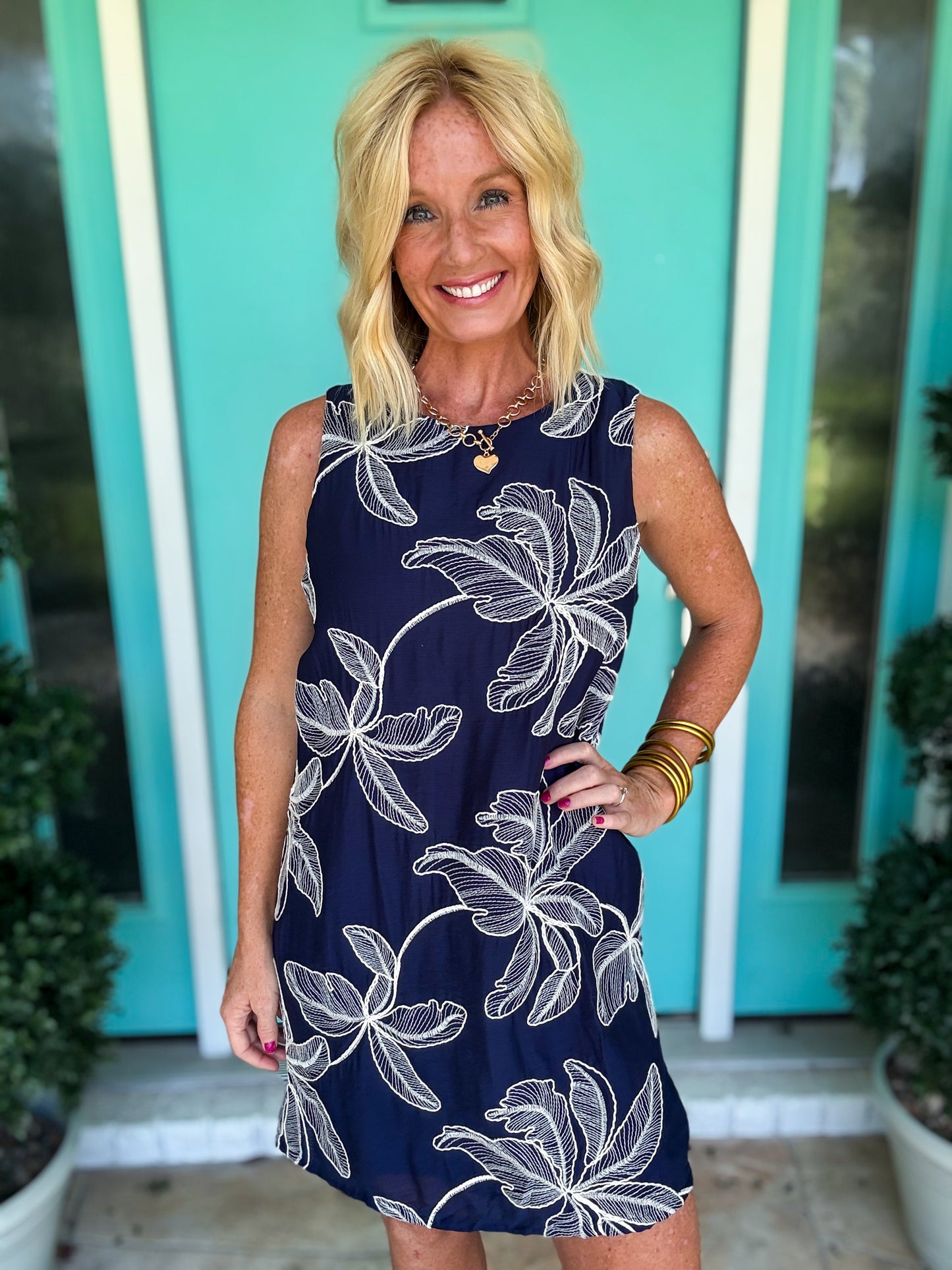 Navy Woven Dress
